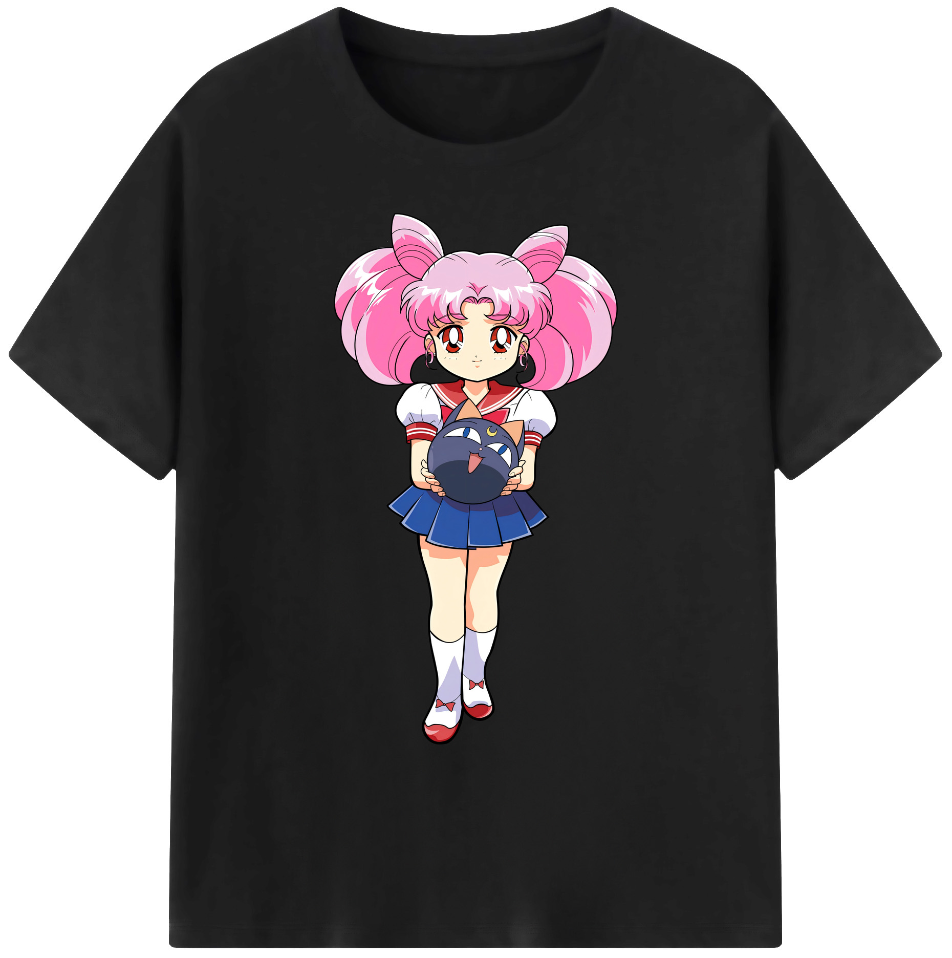 （画像用） 美少女戦士セーラームーン ちびうさ Sailor Moon Chibiusa Tsukino Usagi Small Lady Serenity 綿100％ メンズ半袖Tシャツ｜肌触りやわらか＆通気性