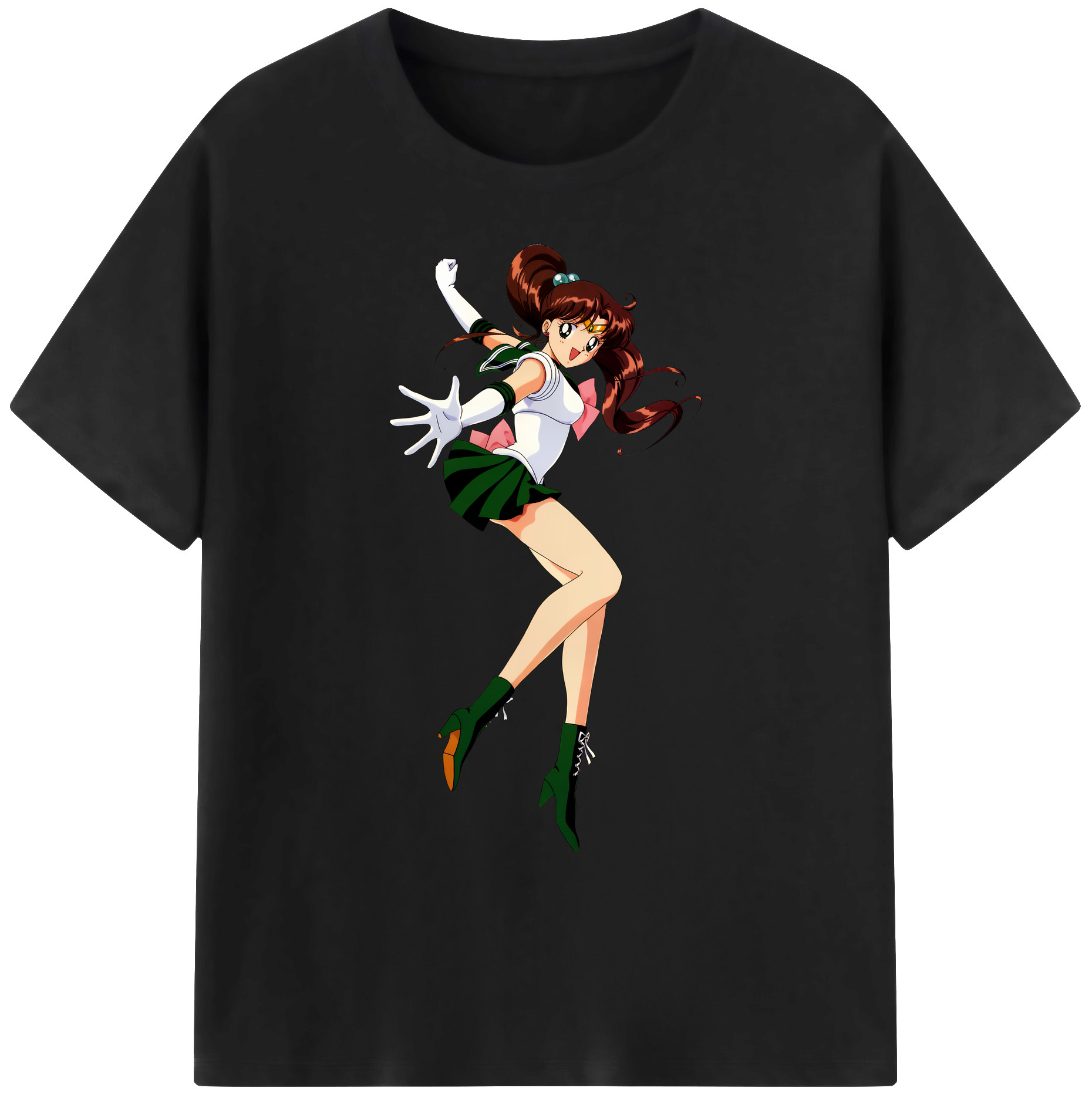 （画像用） 美少女戦士セーラームーン 木野 まこと きの まこと Sailor Moon Kino Makoto （セーラージュピター；Sailor Jupiter） 綿100％ メンズ半袖Tシャツ｜肌触りやわらか＆通気性