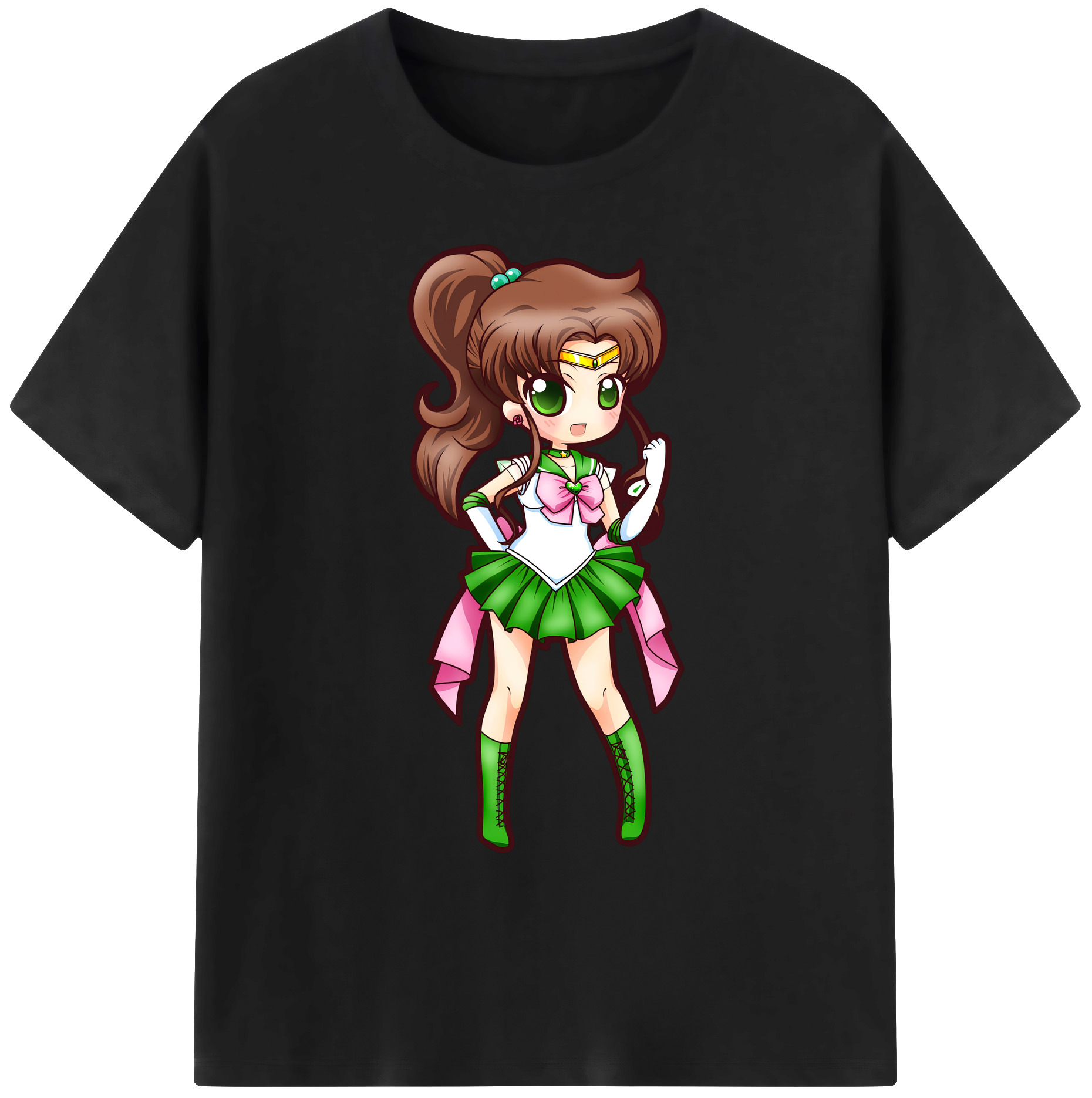 （画像用） 美少女戦士セーラームーン 木野 まこと きの まこと Sailor Moon Kino Makoto （セーラージュピター；Sailor Jupiter） 綿100％ メンズ半袖Tシャツ｜肌触りやわらか＆通気性
