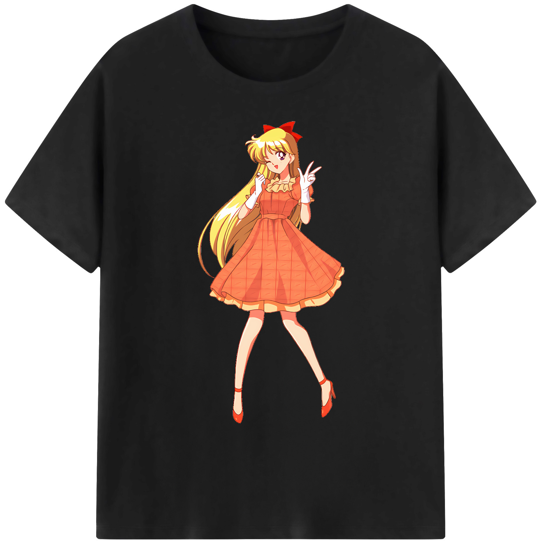 （画像用） 美少女戦士セーラームーン 愛野 美奈子 あいの みなこ Sailor Moon Aino Minako 綿100％ メンズ半袖Tシャツ｜肌触りやわらか＆通気性