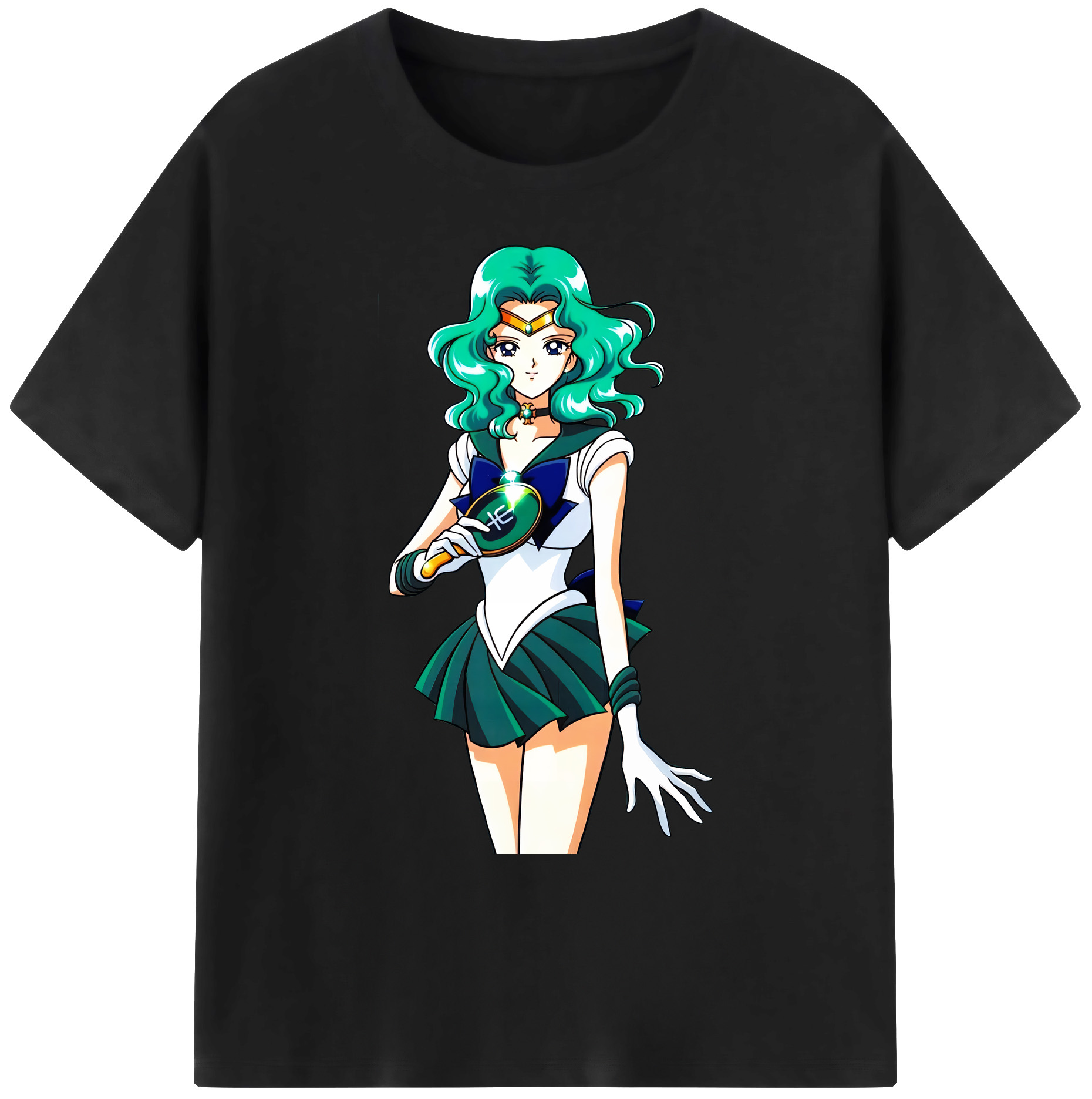（画像用） 美少女戦士セーラームーン 海王 みちる（かいおう みちる） Sailor Moon Kaiou Michiru 綿100％ メンズ半袖Tシャツ｜肌触りやわらか＆通気性