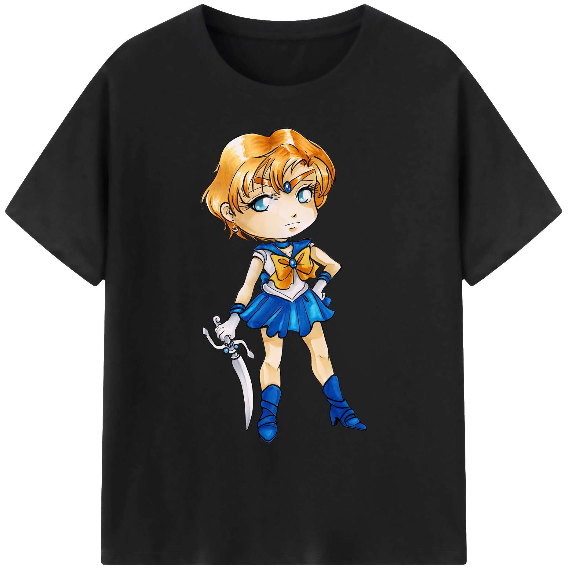 （画像用） 美少女戦士セーラームーン 天王はるか Sailor Moon Tenoh Haruka 綿100％ メンズ半袖Tシャツ｜肌触りやわらか＆通気性