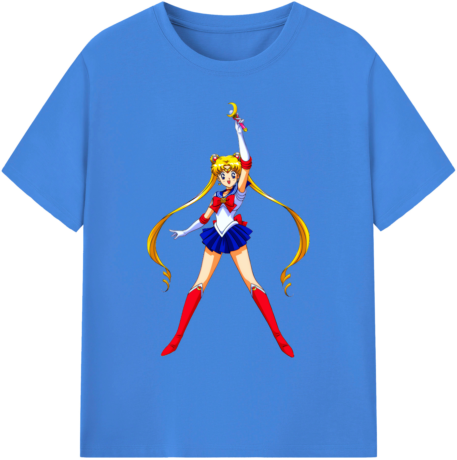 （画像用） 美少女戦士セーラームーン 月野 うさぎ つきの うさぎ Sailor Moon Tsukino Usagi 綿100％ メンズ半袖Tシャツ｜肌触りやわらか＆通気性