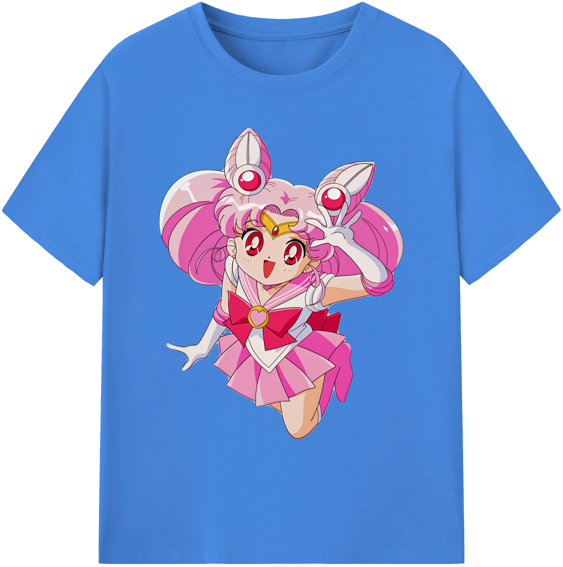 （画像用） 美少女戦士セーラームーン ちびうさ Sailor Moon Chibiusa Tsukino Usagi Small Lady Serenity 綿100％ メンズ半袖Tシャツ｜肌触りやわらか＆通気性