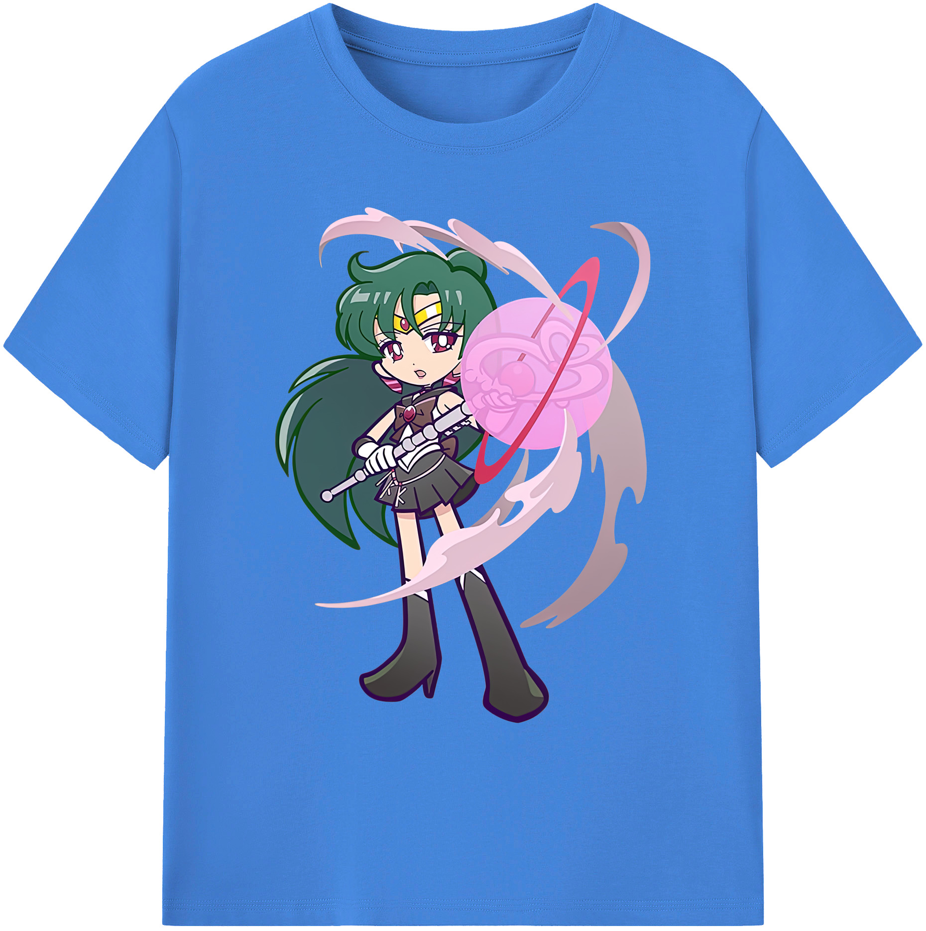 （画像用） 美少女戦士セーラームーン 冥王せつな Sailor Moon Meiou Setsuna 綿100％ メンズ半袖Tシャツ｜肌触りやわらか＆通気性