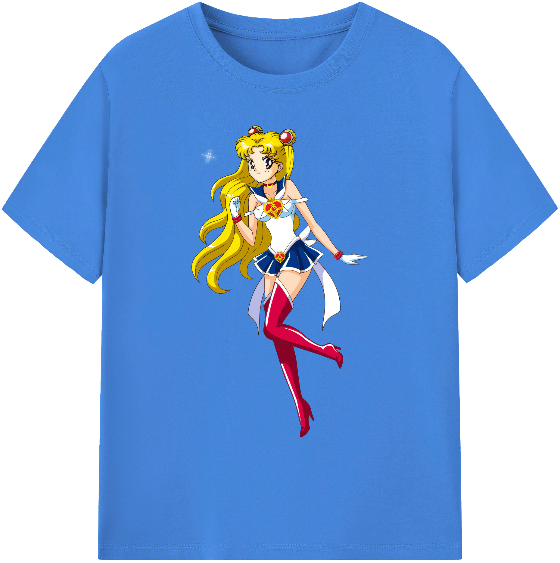 （画像用） 美少女戦士セーラームーン 月野 うさぎ つきの うさぎ Sailor Moon Tsukino Usagi 綿100％ メンズ半袖Tシャツ｜肌触りやわらか＆通気性