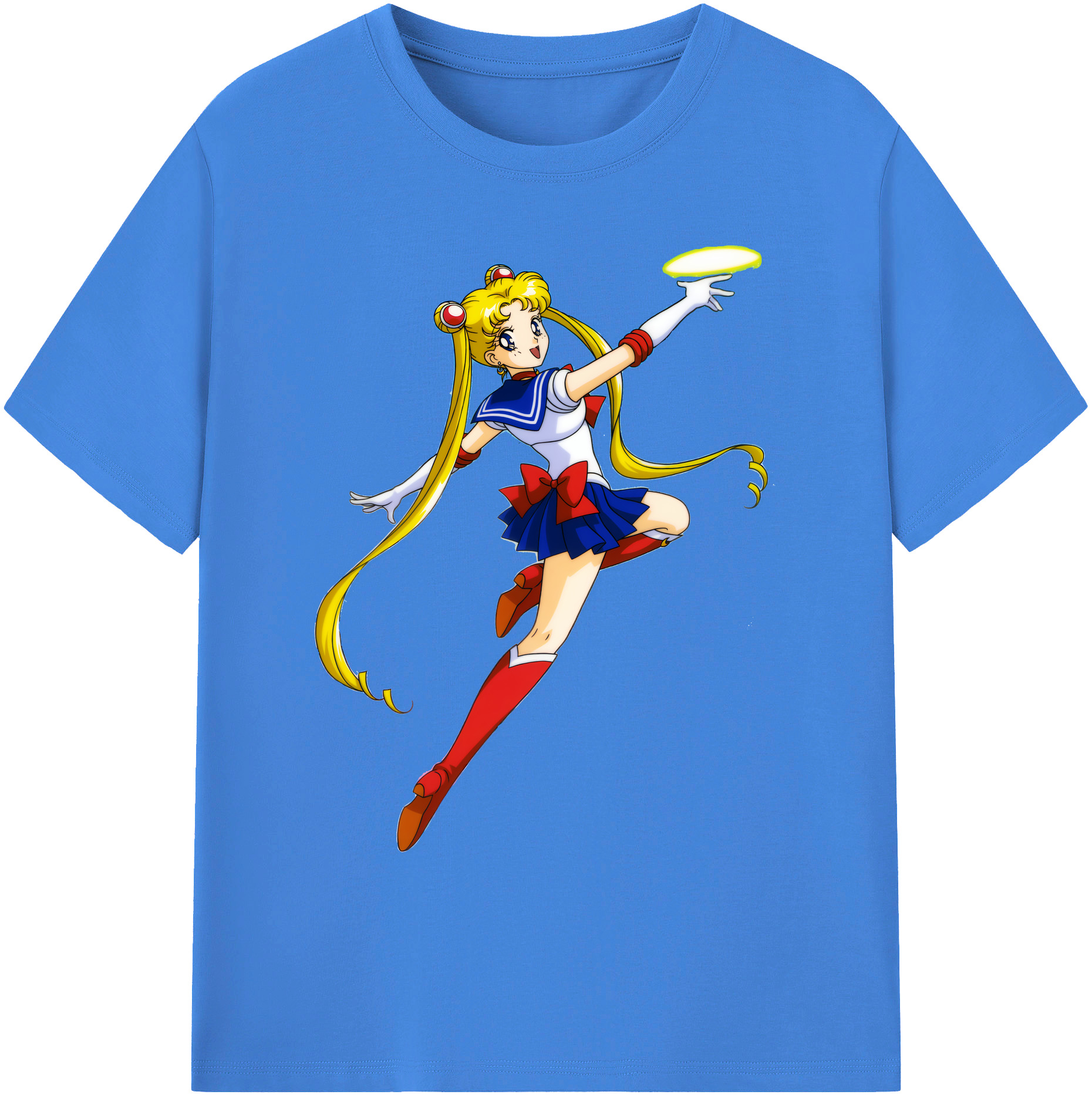 （画像用） 美少女戦士セーラームーン 月野 うさぎ つきの うさぎ Sailor Moon Tsukino Usagi 綿100％ メンズ半袖Tシャツ｜肌触りやわらか＆通気性