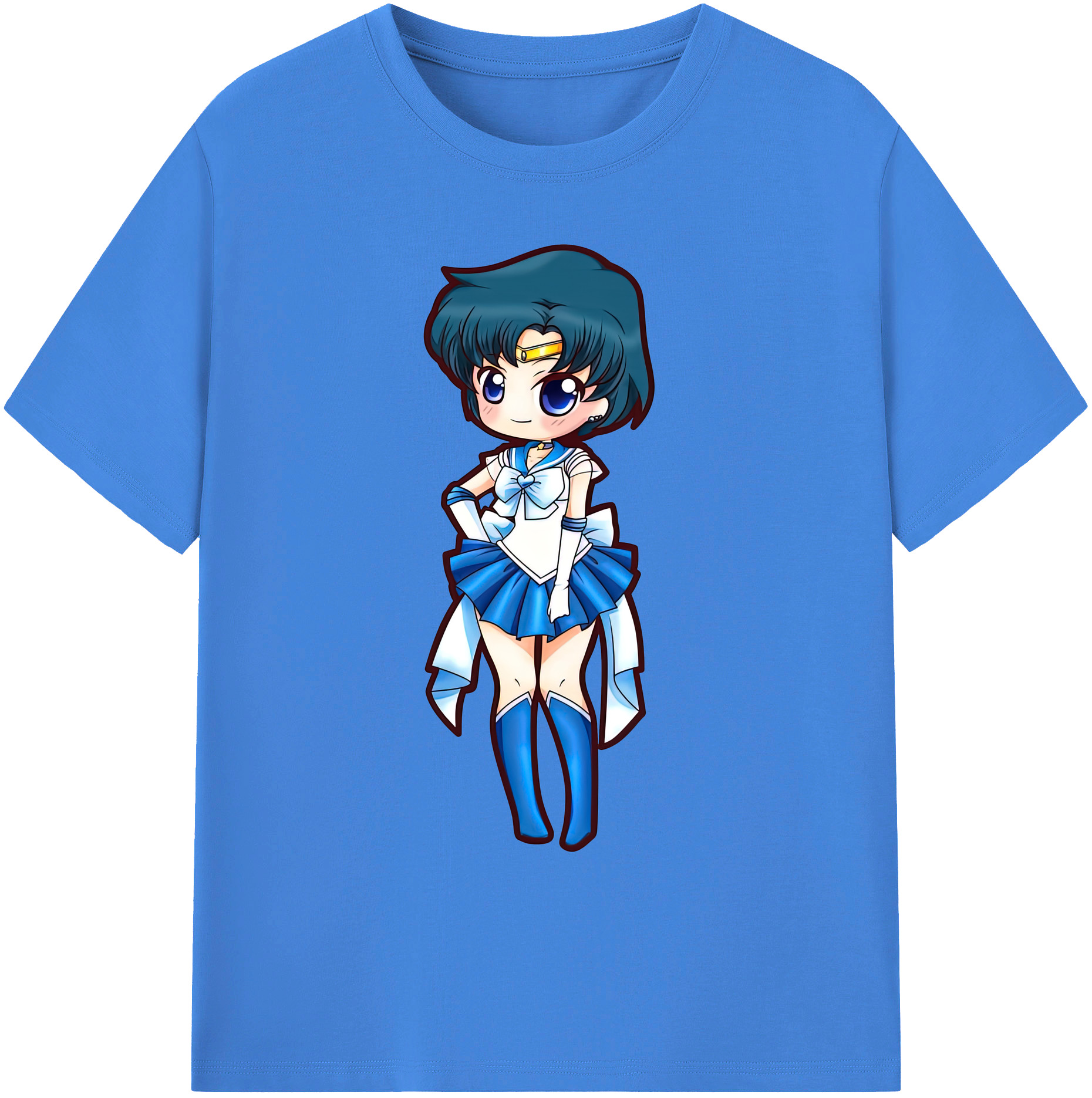 （画像用） 美少女戦士セーラームーン 水野 亜美 みずの あみ Sailor Moon Mizuno Ami 綿100％ メンズ半袖Tシャツ｜肌触りやわらか＆通気性
