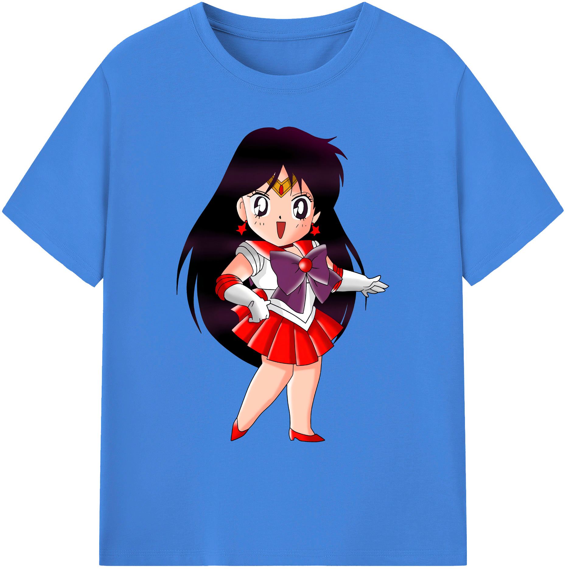 （画像用） 美少女戦士セーラームーン 火野レイ ひの レイ Sailor Moon Hino Rei （セーラーマーズ,Sailor Mars） 綿100％ メンズ半袖Tシャツ｜肌触りやわらか＆通気性
