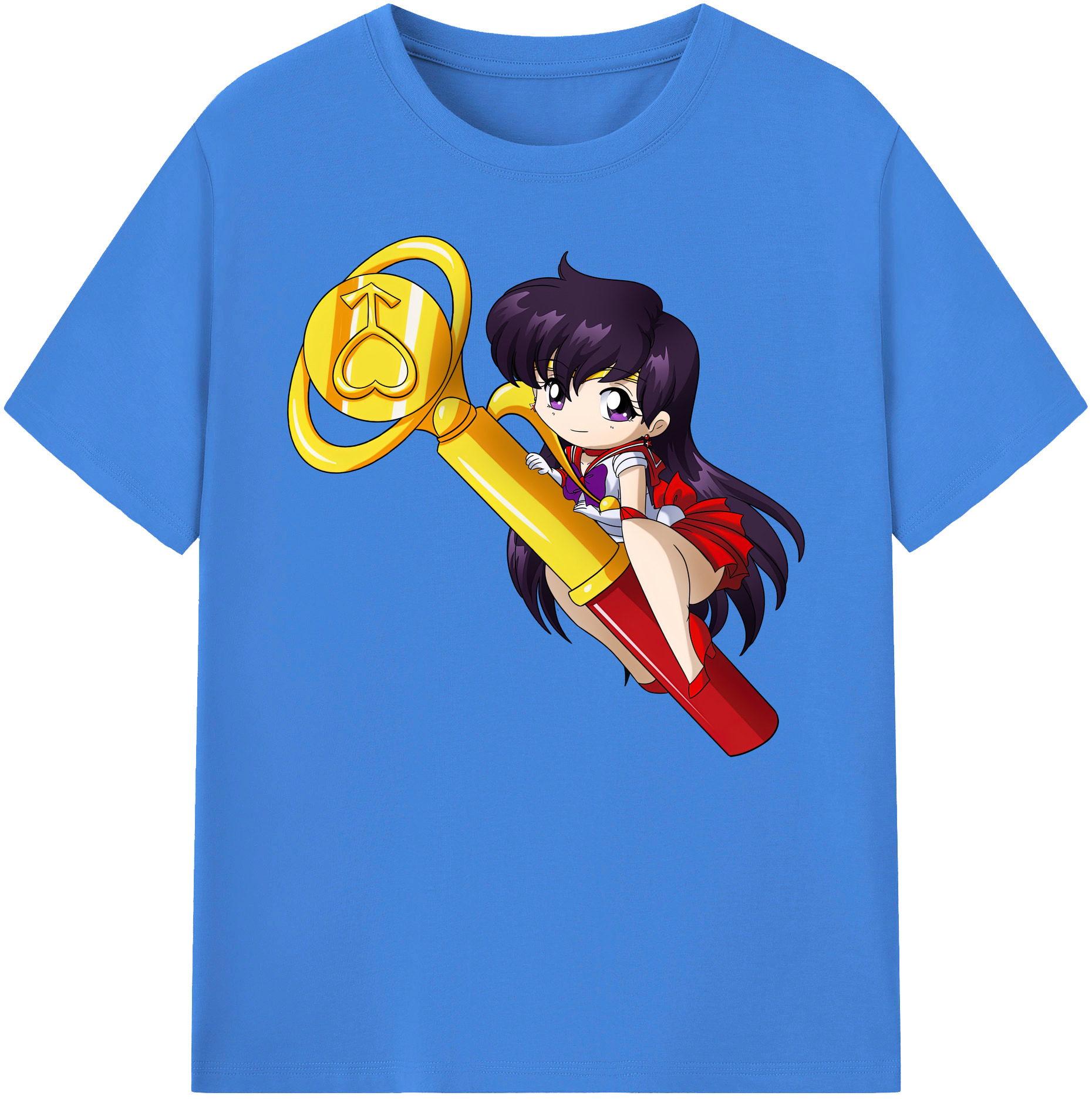 （画像用） 美少女戦士セーラームーン 火野レイ ひの レイ Sailor Moon Hino Rei （セーラーマーズ,Sailor Mars） 綿100％ メンズ半袖Tシャツ｜肌触りやわらか＆通気性