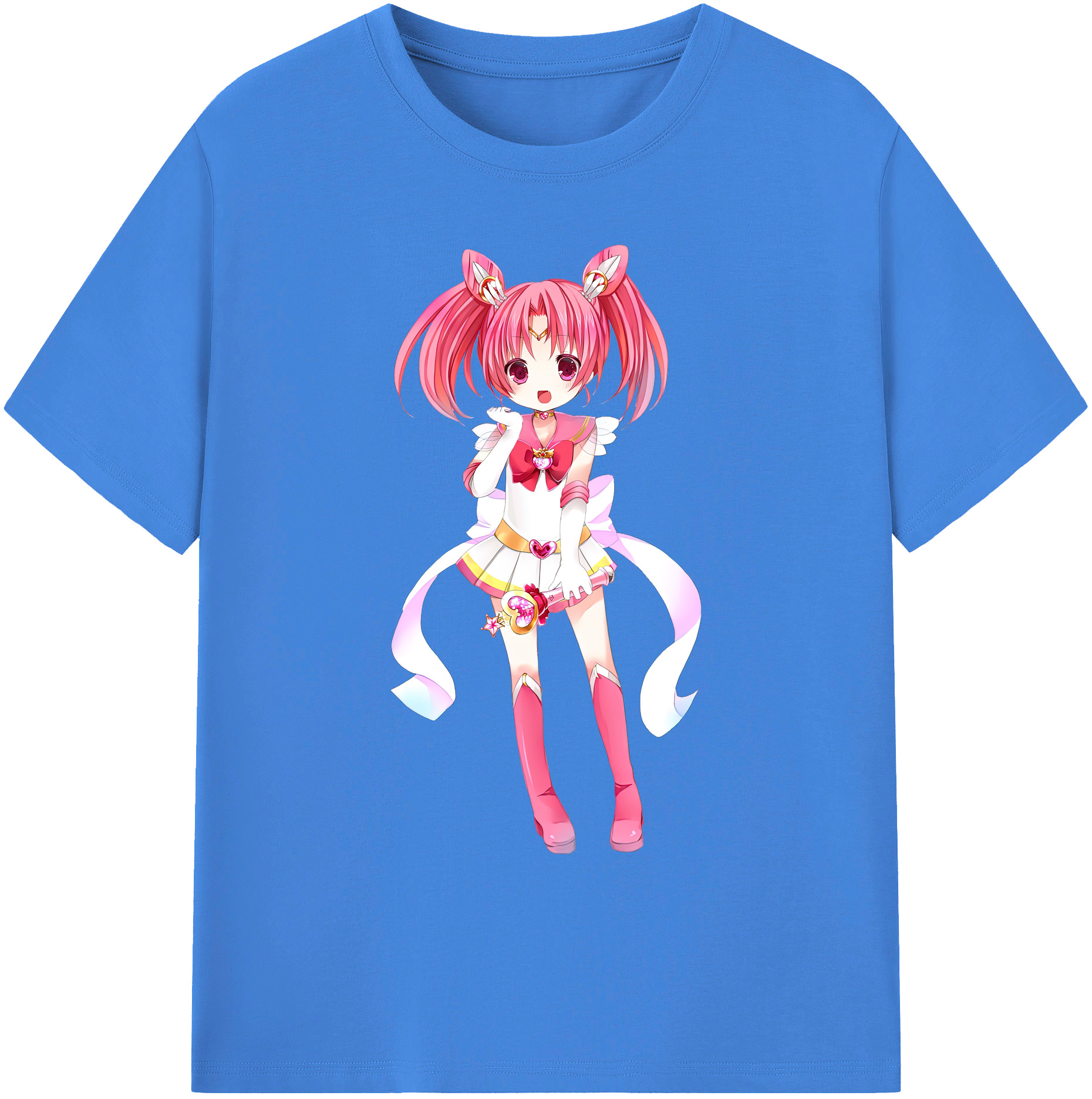 （画像用） 美少女戦士セーラームーン ちびうさ Sailor Moon Chibiusa Tsukino Usagi Small Lady Serenity 綿100％ メンズ半袖Tシャツ｜肌触りやわらか＆通気性
