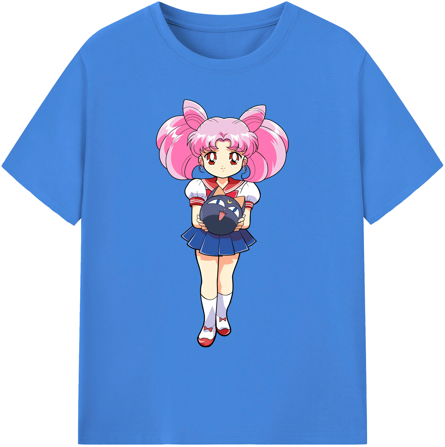（画像用） 美少女戦士セーラームーン ちびうさ Sailor Moon Chibiusa Tsukino Usagi Small Lady Serenity 綿100％ メンズ半袖Tシャツ｜肌触りやわらか＆通気性