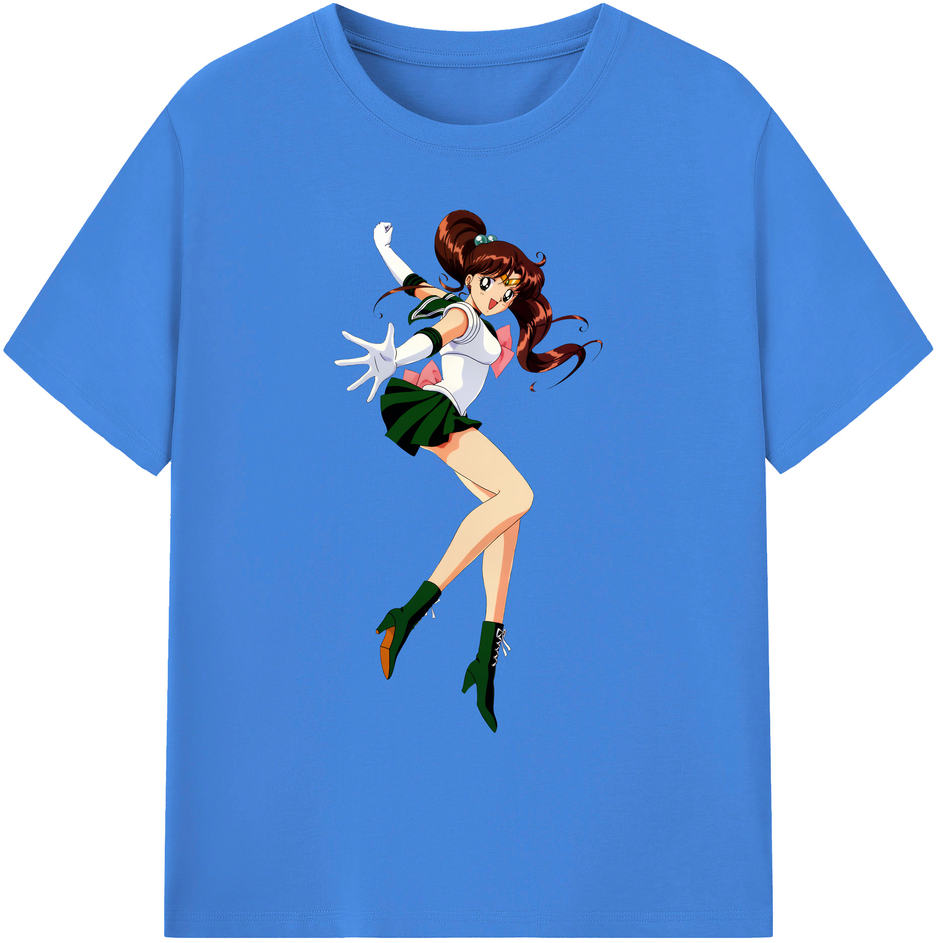 （画像用） 美少女戦士セーラームーン 木野 まこと きの まこと Sailor Moon Kino Makoto （セーラージュピター；Sailor Jupiter） 綿100％ メンズ半袖Tシャツ｜肌触りやわらか＆通気性