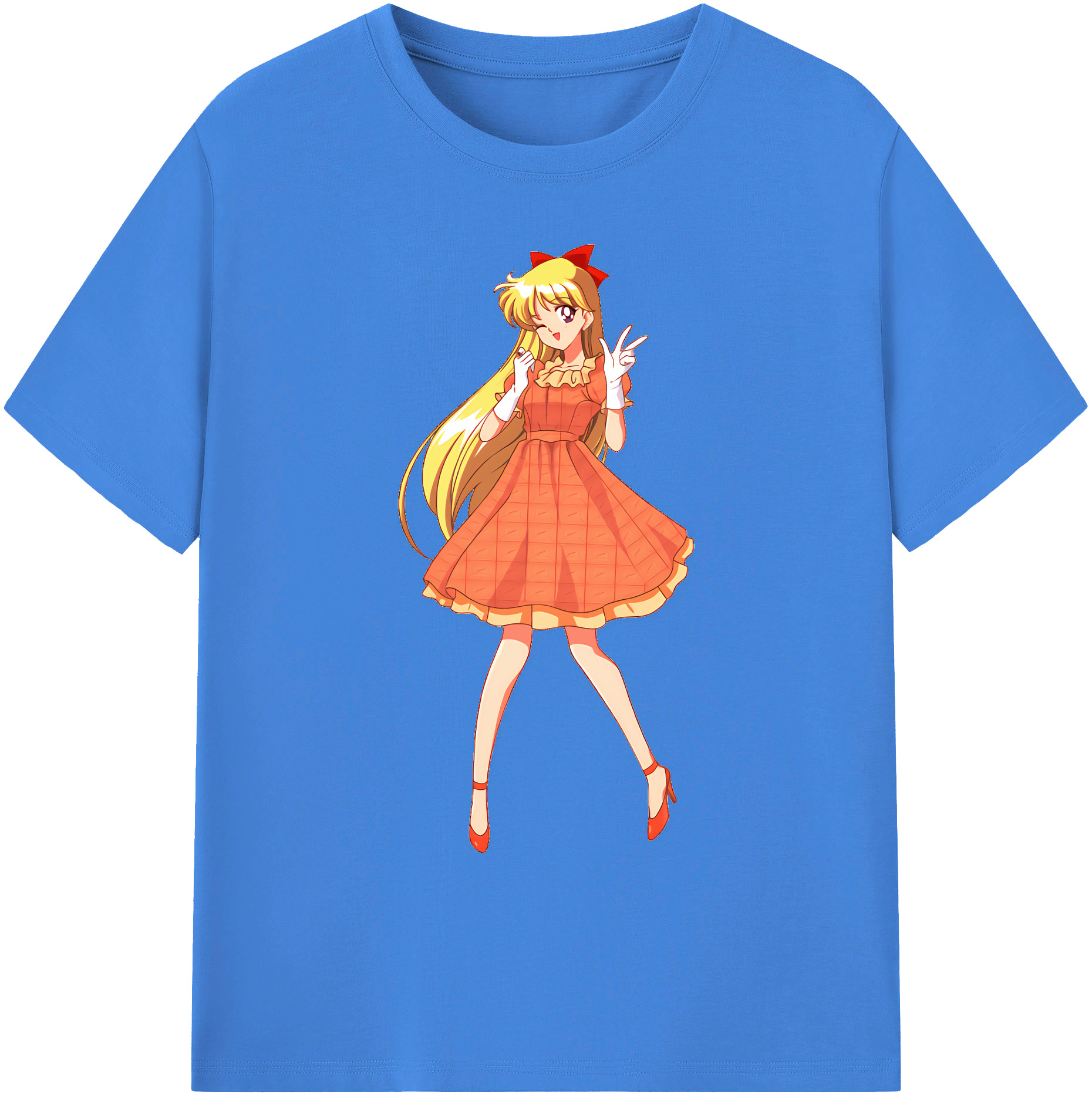 （画像用） 美少女戦士セーラームーン 愛野 美奈子 あいの みなこ Sailor Moon Aino Minako 綿100％ メンズ半袖Tシャツ｜肌触りやわらか＆通気性