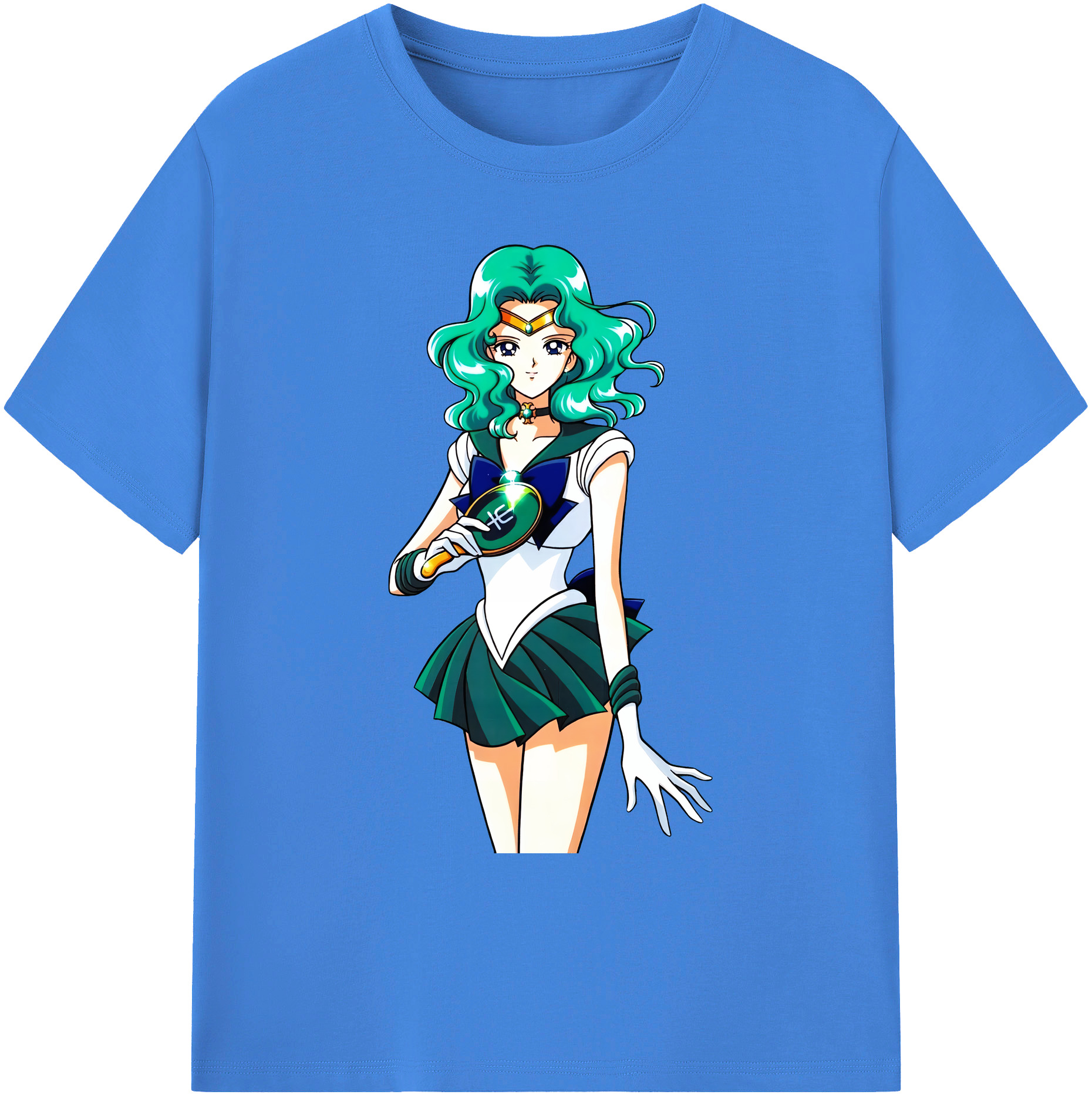 （画像用） 美少女戦士セーラームーン 海王 みちる（かいおう みちる） Sailor Moon Kaiou Michiru 綿100％ メンズ半袖Tシャツ｜肌触りやわらか＆通気性