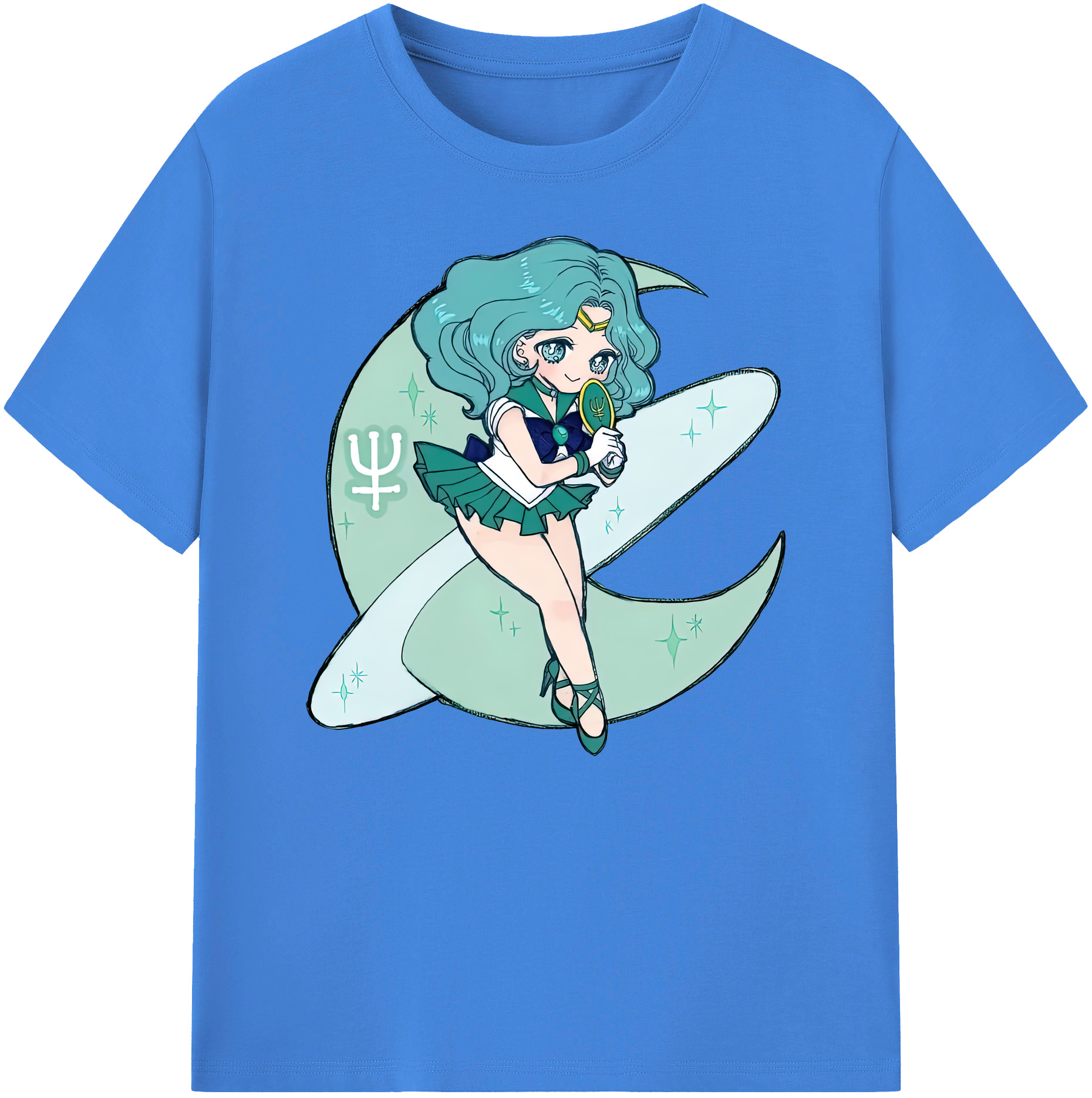 （画像用） 美少女戦士セーラームーン 海王 みちる（かいおう みちる） Sailor Moon Kaiou Michiru 綿100％ メンズ半袖Tシャツ｜肌触りやわらか＆通気性
