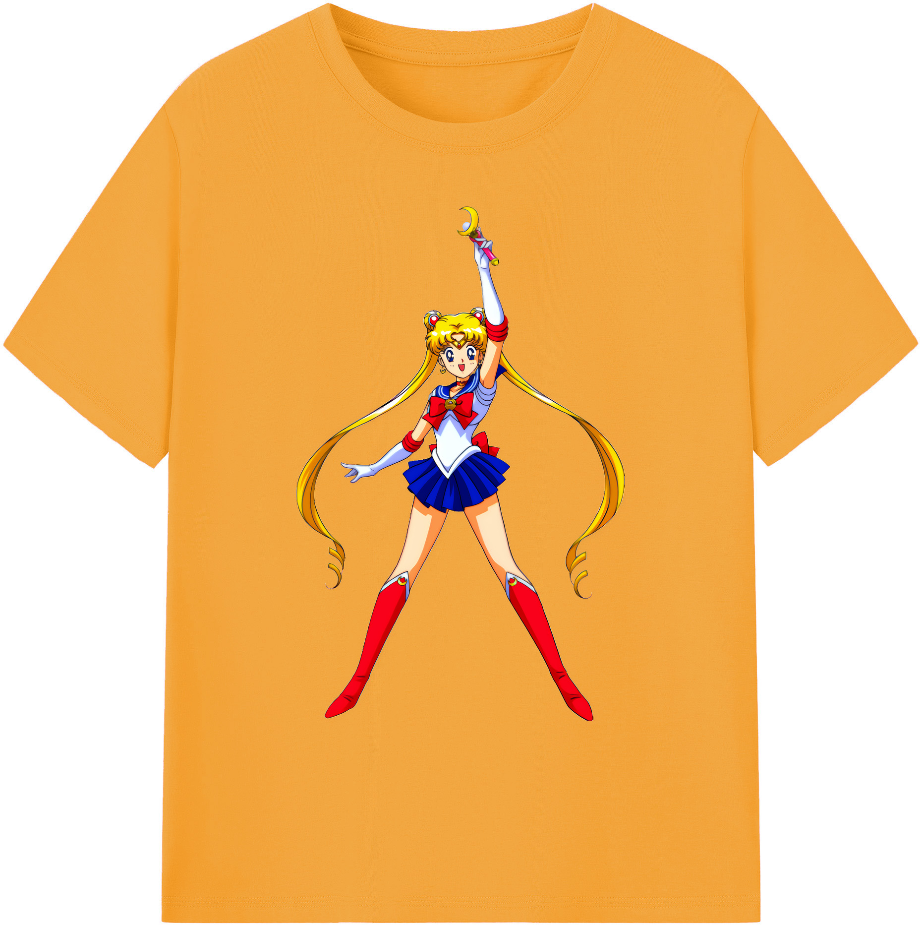 （画像用） 美少女戦士セーラームーン 月野 うさぎ つきの うさぎ Sailor Moon Tsukino Usagi 綿100％ メンズ半袖Tシャツ｜肌触りやわらか＆通気性