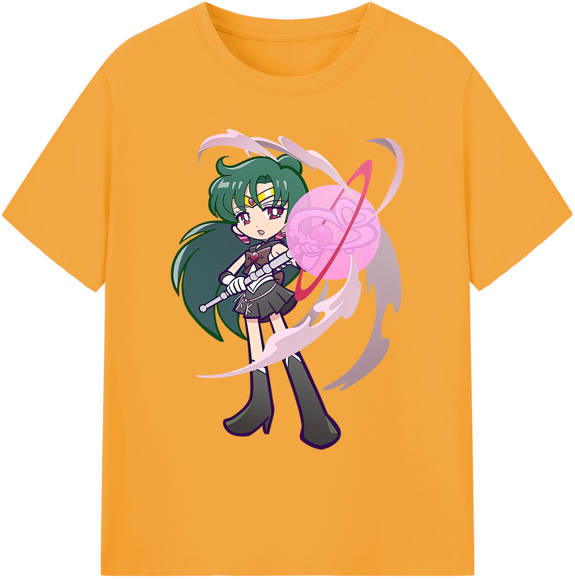 （画像用） 美少女戦士セーラームーン 冥王せつな Sailor Moon Meiou Setsuna 綿100％ メンズ半袖Tシャツ｜肌触りやわらか＆通気性