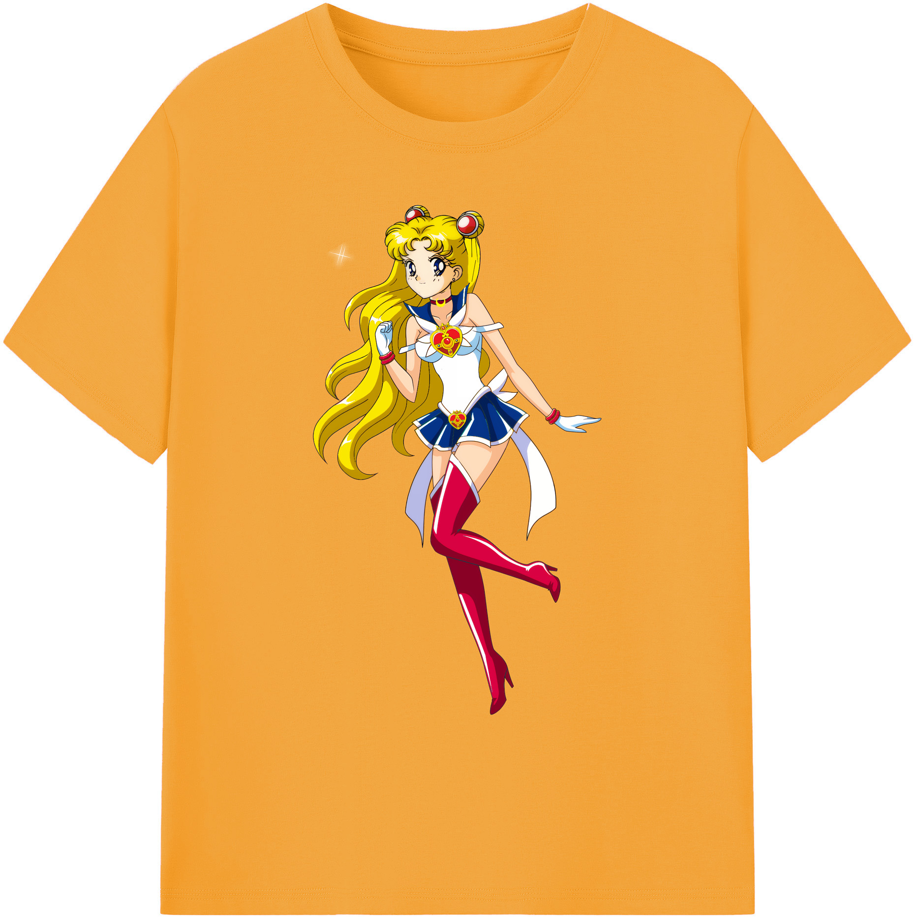 （画像用） 美少女戦士セーラームーン 月野 うさぎ つきの うさぎ Sailor Moon Tsukino Usagi 綿100％ メンズ半袖Tシャツ｜肌触りやわらか＆通気性