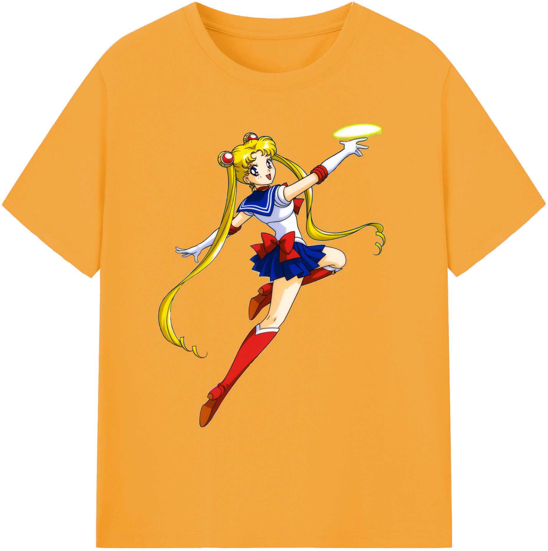 （画像用） 美少女戦士セーラームーン 月野 うさぎ つきの うさぎ Sailor Moon Tsukino Usagi 綿100％ メンズ半袖Tシャツ｜肌触りやわらか＆通気性