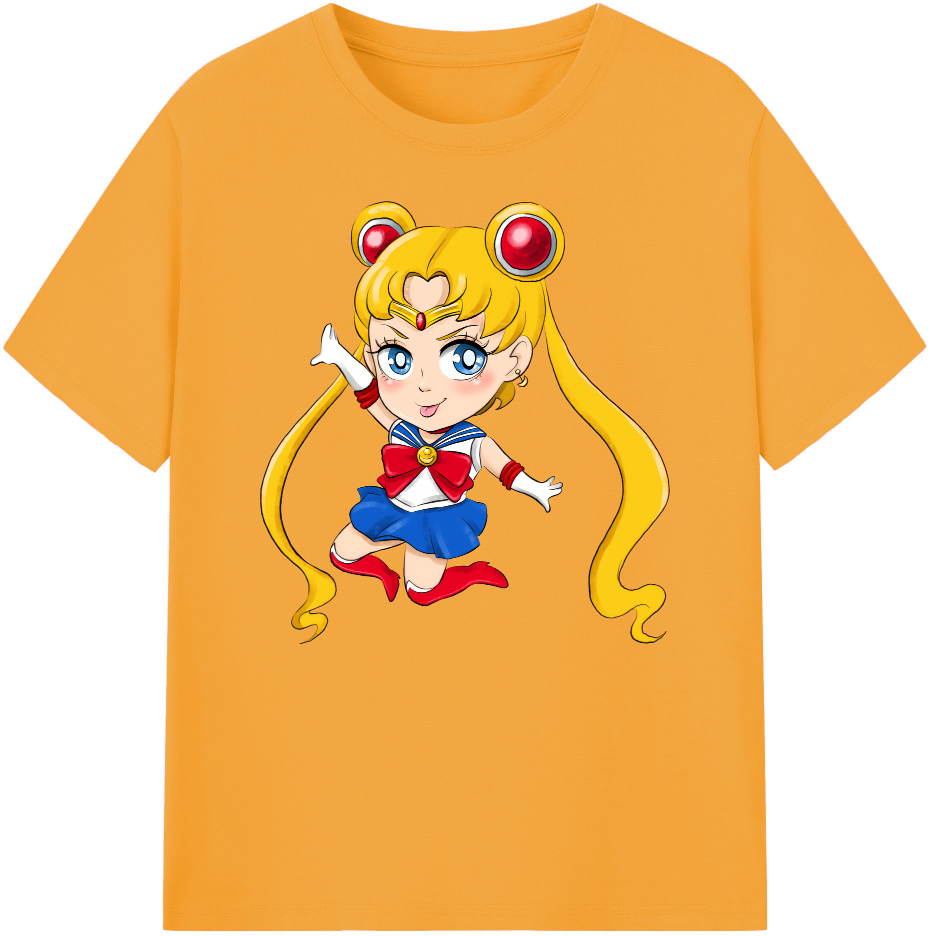 （画像用） 美少女戦士セーラームーン 月野 うさぎ つきの うさぎ Sailor Moon Tsukino Usagi 綿100％ メンズ半袖Tシャツ｜肌触りやわらか＆通気性
