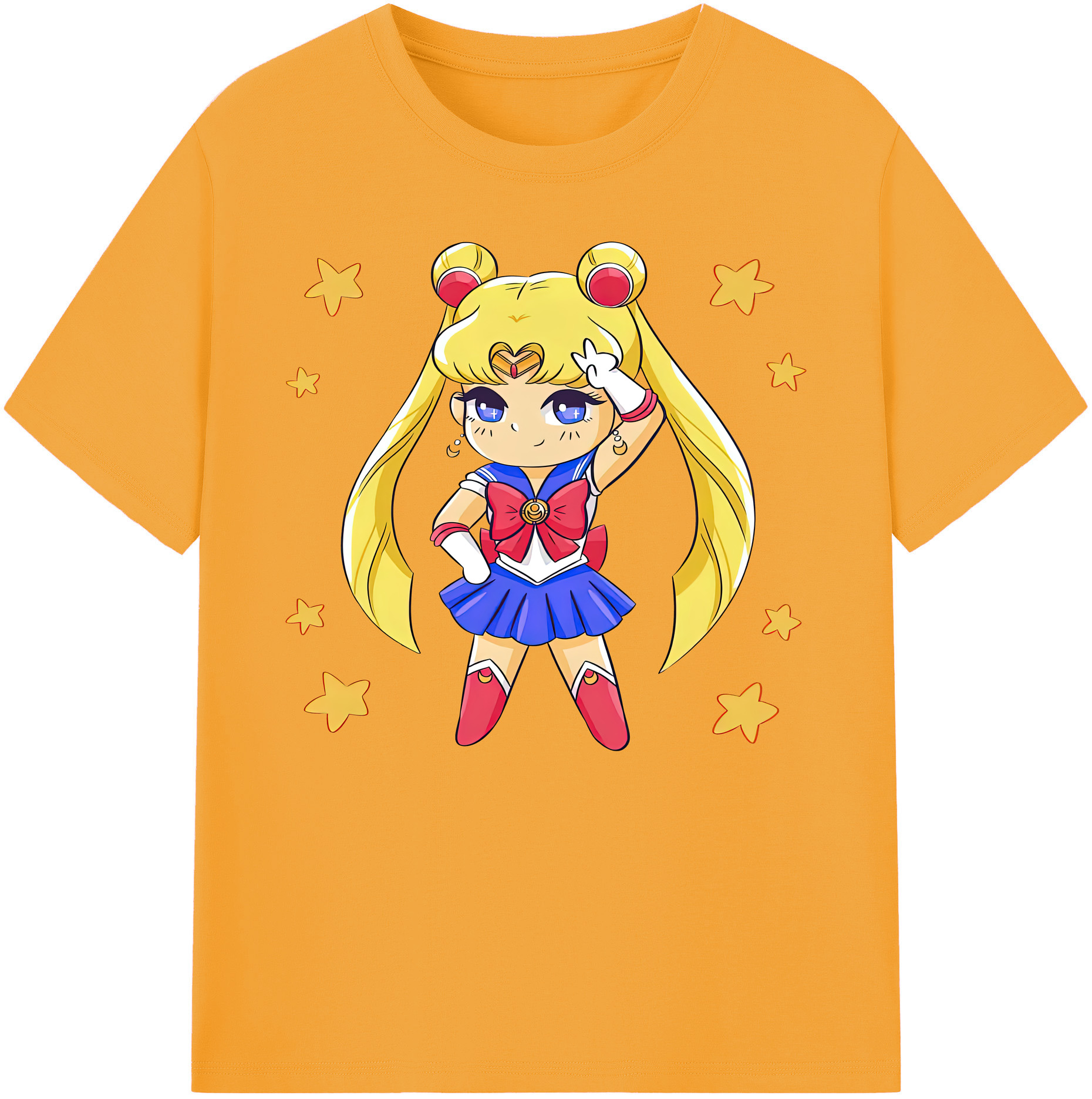 （画像用） 美少女戦士セーラームーン 月野 うさぎ つきの うさぎ Sailor Moon Tsukino Usagi 綿100％ メンズ半袖Tシャツ｜肌触りやわらか＆通気性