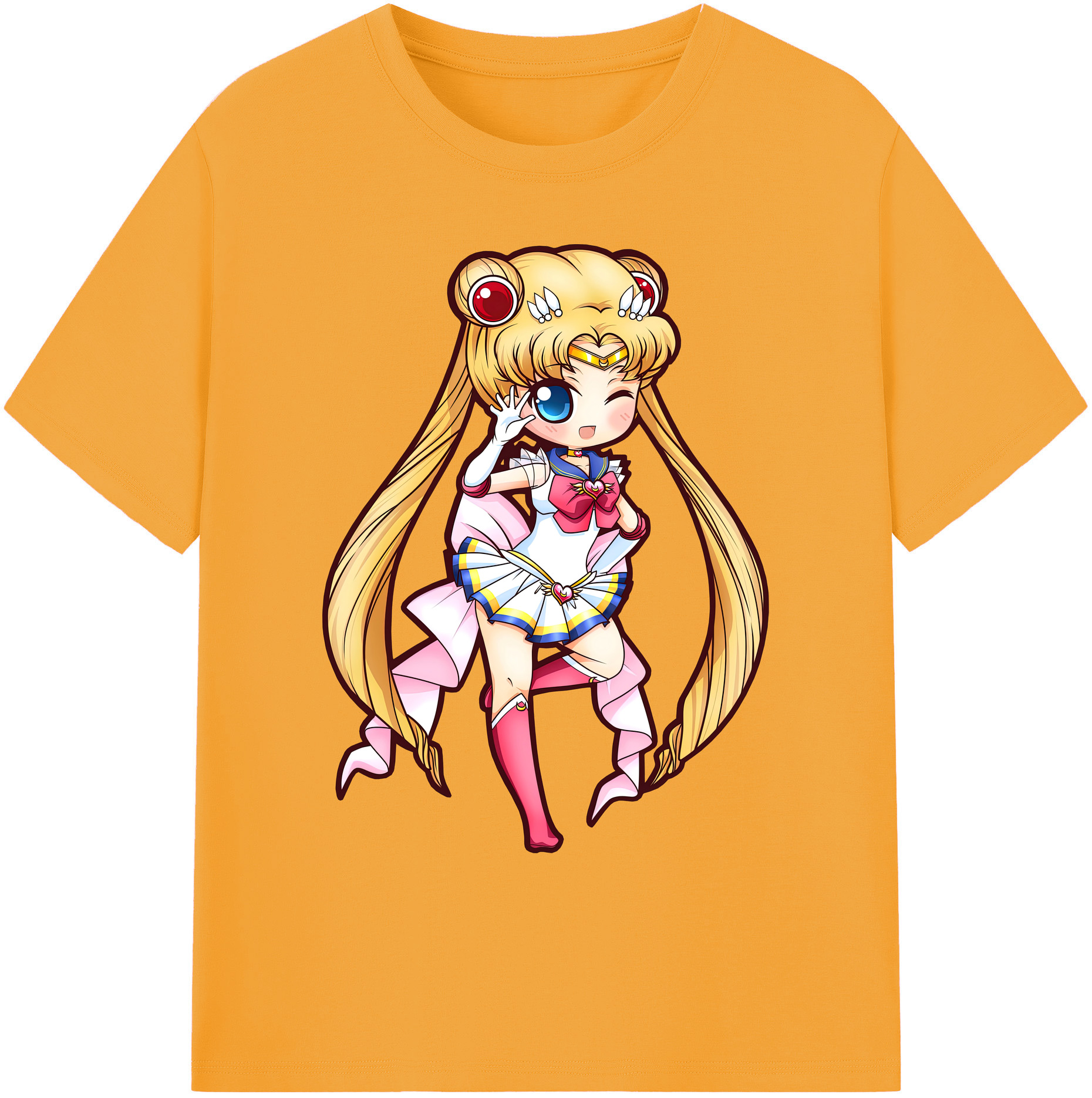 （画像用） 美少女戦士セーラームーン 月野 うさぎ つきの うさぎ Sailor Moon Tsukino Usagi 綿100％ メンズ半袖Tシャツ｜肌触りやわらか＆通気性