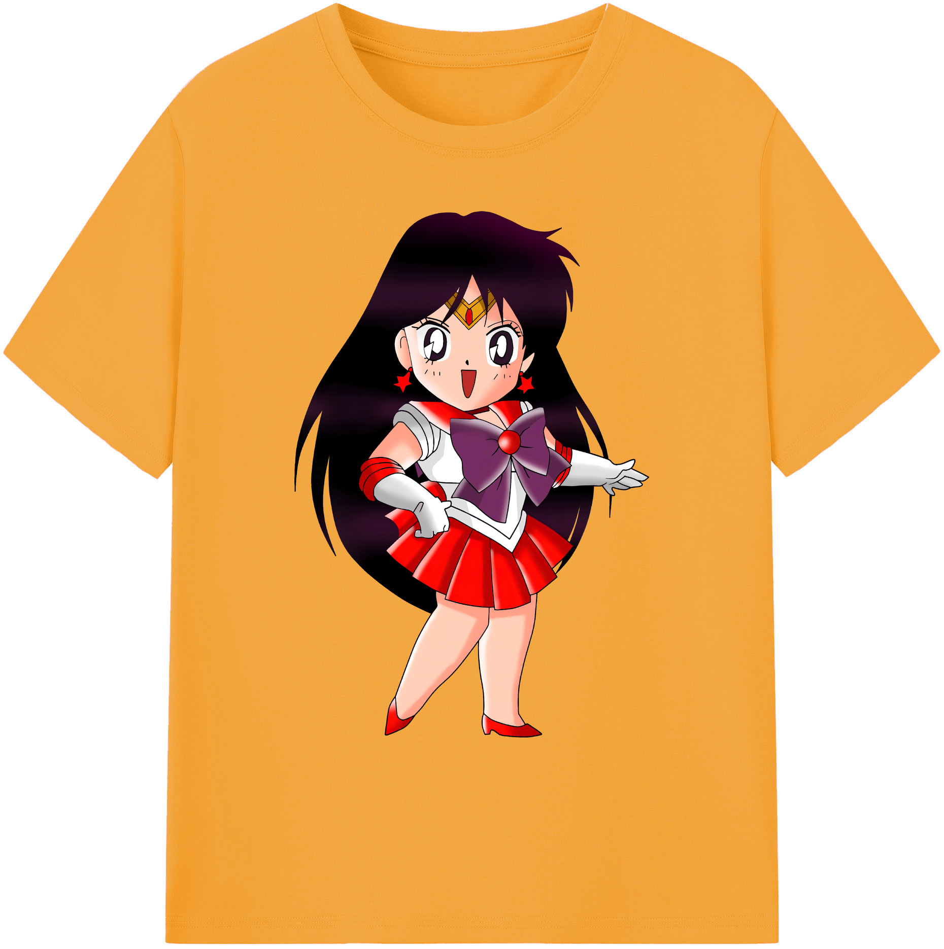 （画像用） 美少女戦士セーラームーン 火野レイ ひの レイ Sailor Moon Hino Rei （セーラーマーズ,Sailor Mars） 綿100％ メンズ半袖Tシャツ｜肌触りやわらか＆通気性