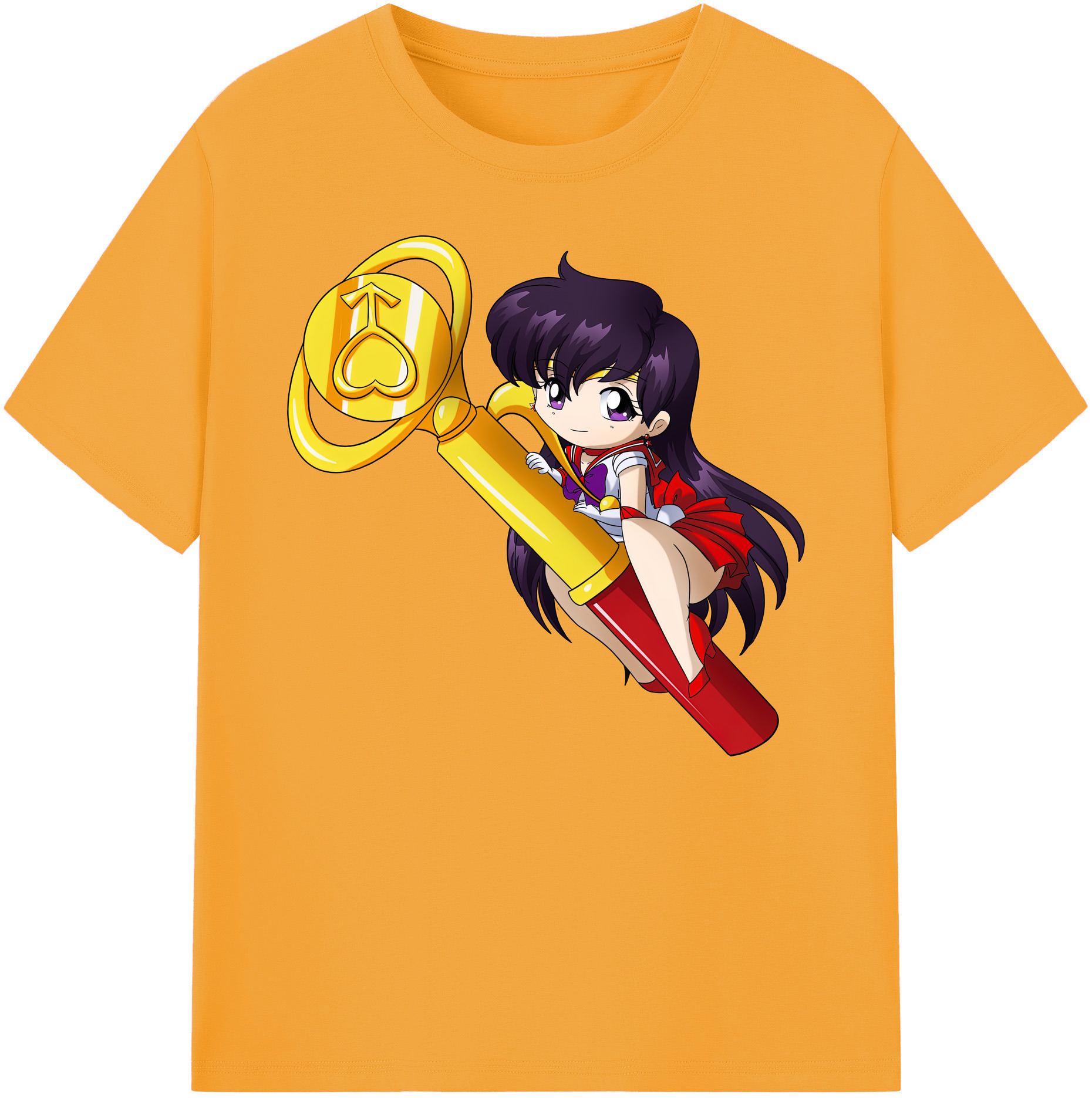 （画像用） 美少女戦士セーラームーン 火野レイ ひの レイ Sailor Moon Hino Rei （セーラーマーズ,Sailor Mars） 綿100％ メンズ半袖Tシャツ｜肌触りやわらか＆通気性