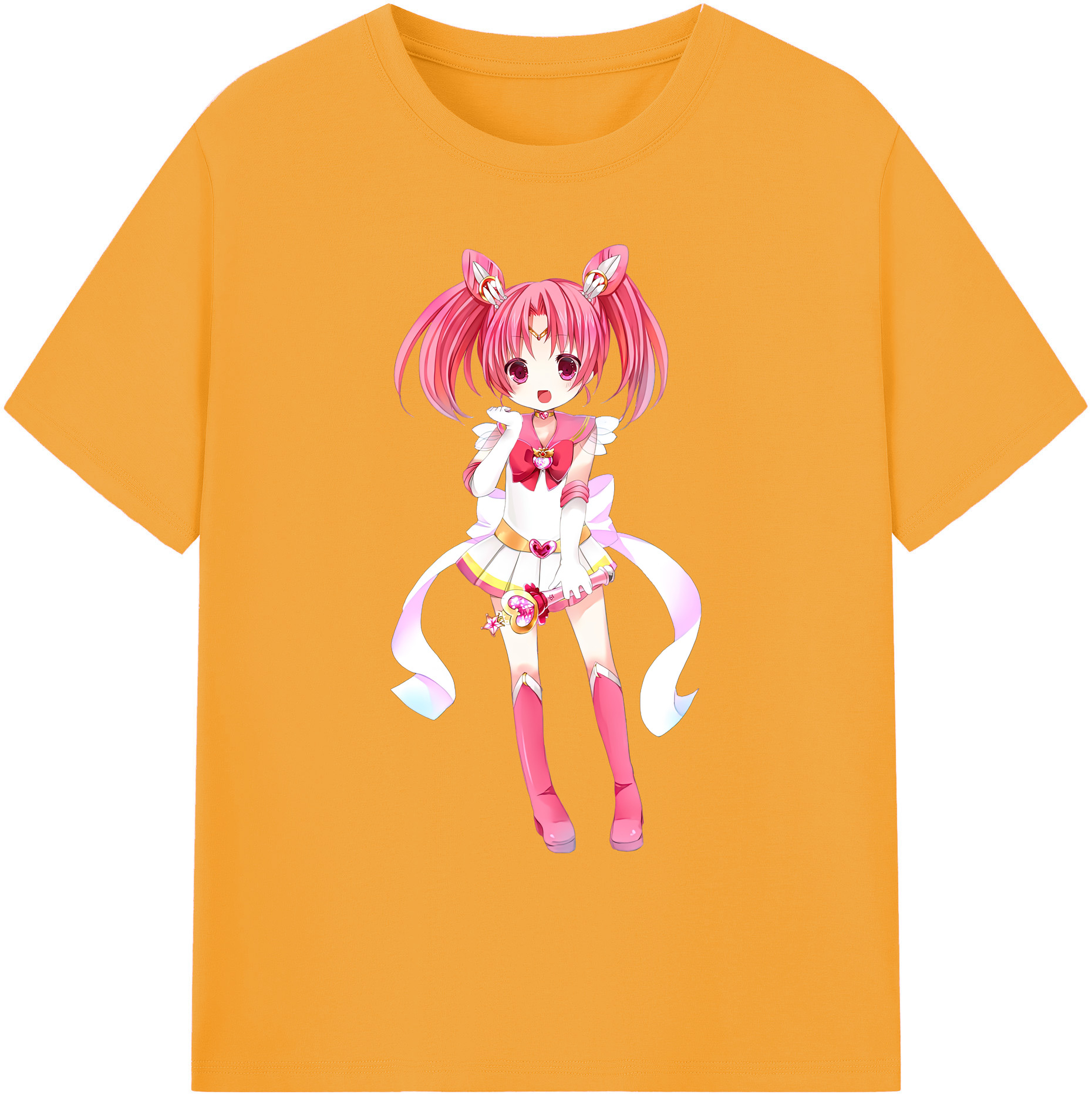 （画像用） 美少女戦士セーラームーン ちびうさ Sailor Moon Chibiusa Tsukino Usagi Small Lady Serenity 綿100％ メンズ半袖Tシャツ｜肌触りやわらか＆通気性