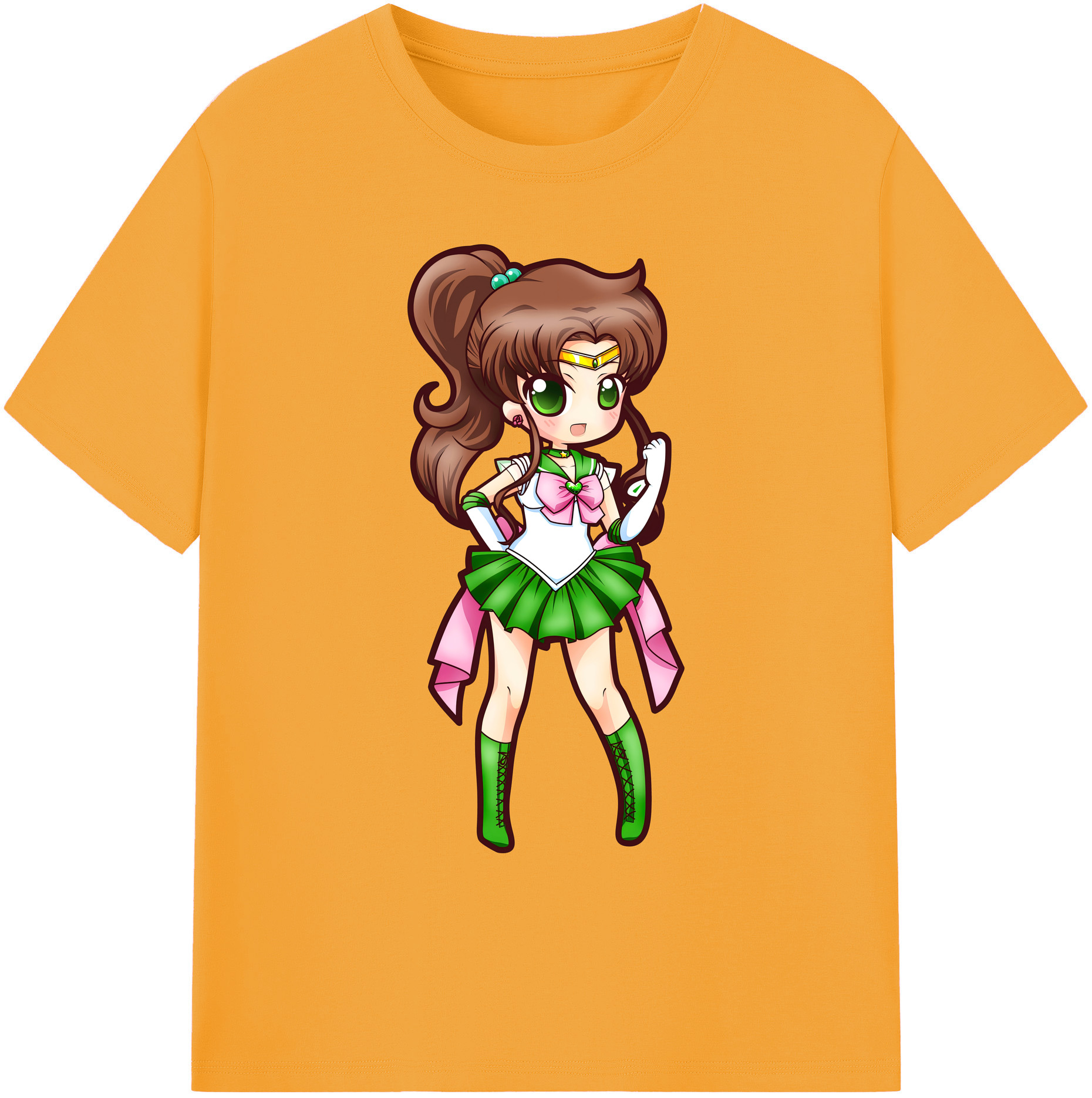 （画像用） 美少女戦士セーラームーン 木野 まこと きの まこと Sailor Moon Kino Makoto （セーラージュピター；Sailor Jupiter） 綿100％ メンズ半袖Tシャツ｜肌触りやわらか＆通気性