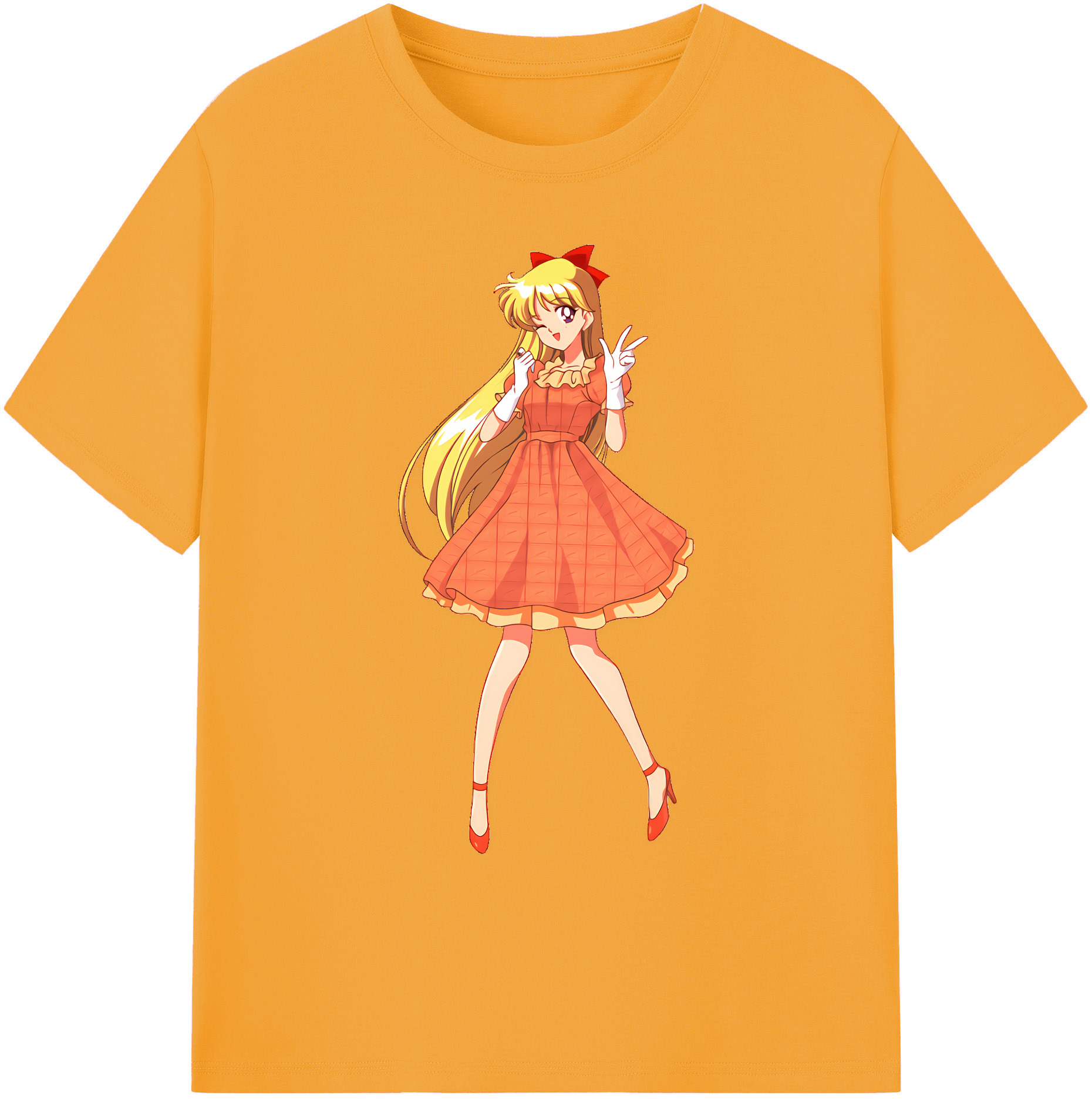 （画像用） 美少女戦士セーラームーン 愛野 美奈子 あいの みなこ Sailor Moon Aino Minako 綿100％ メンズ半袖Tシャツ｜肌触りやわらか＆通気性