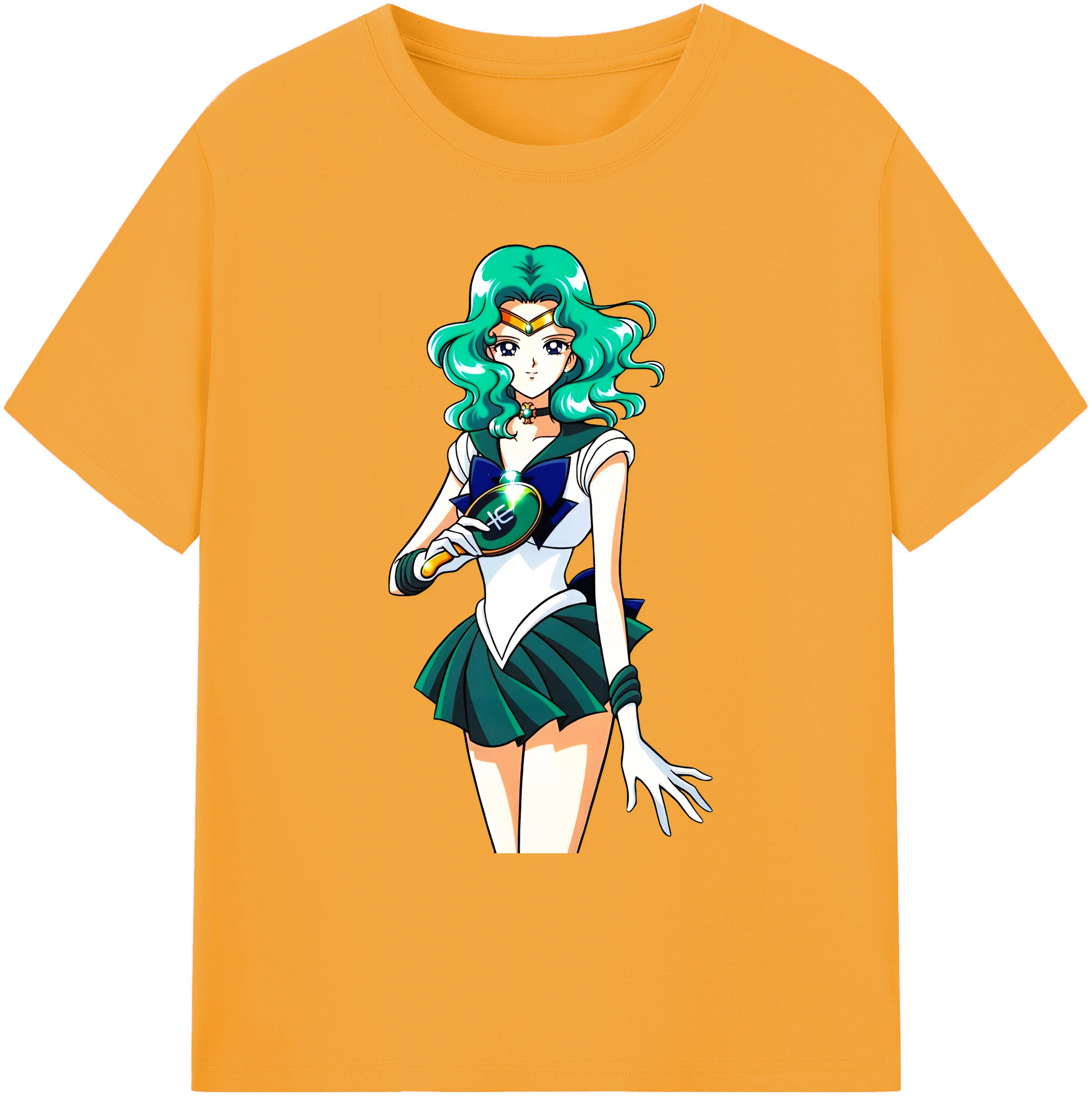 （画像用） 美少女戦士セーラームーン 海王 みちる（かいおう みちる） Sailor Moon Kaiou Michiru 綿100％ メンズ半袖Tシャツ｜肌触りやわらか＆通気性