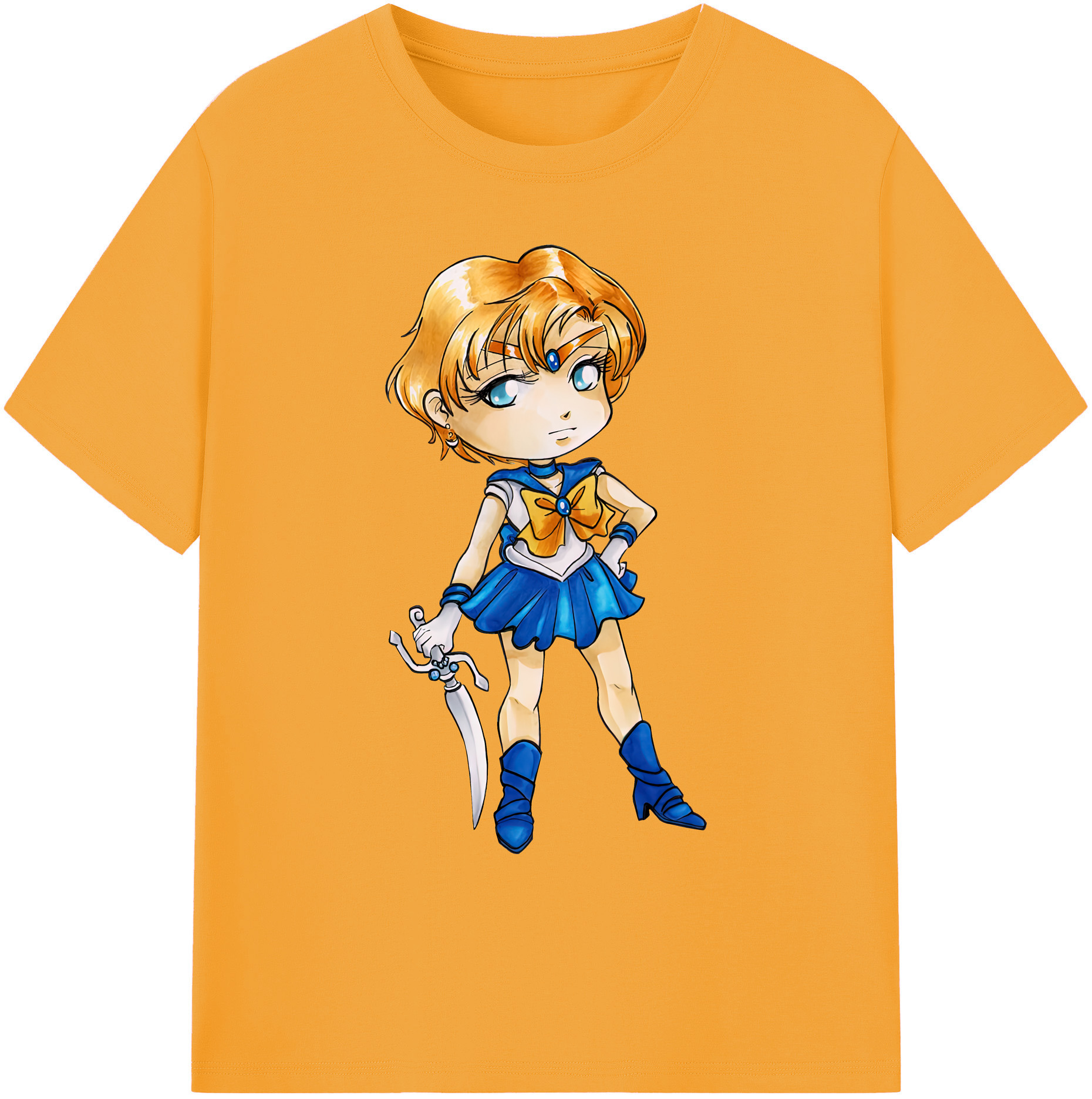 （画像用） 美少女戦士セーラームーン 天王はるか Sailor Moon Tenoh Haruka 綿100％ メンズ半袖Tシャツ｜肌触りやわらか＆通気性