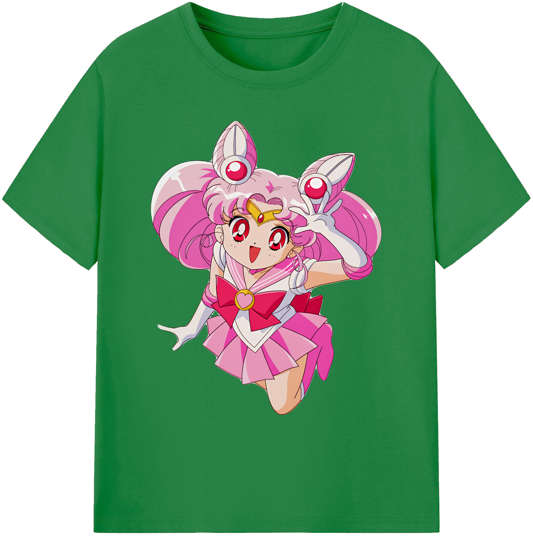 （画像用） 美少女戦士セーラームーン ちびうさ Sailor Moon Chibiusa Tsukino Usagi Small Lady Serenity 綿100％ メンズ半袖Tシャツ｜肌触りやわらか＆通気性