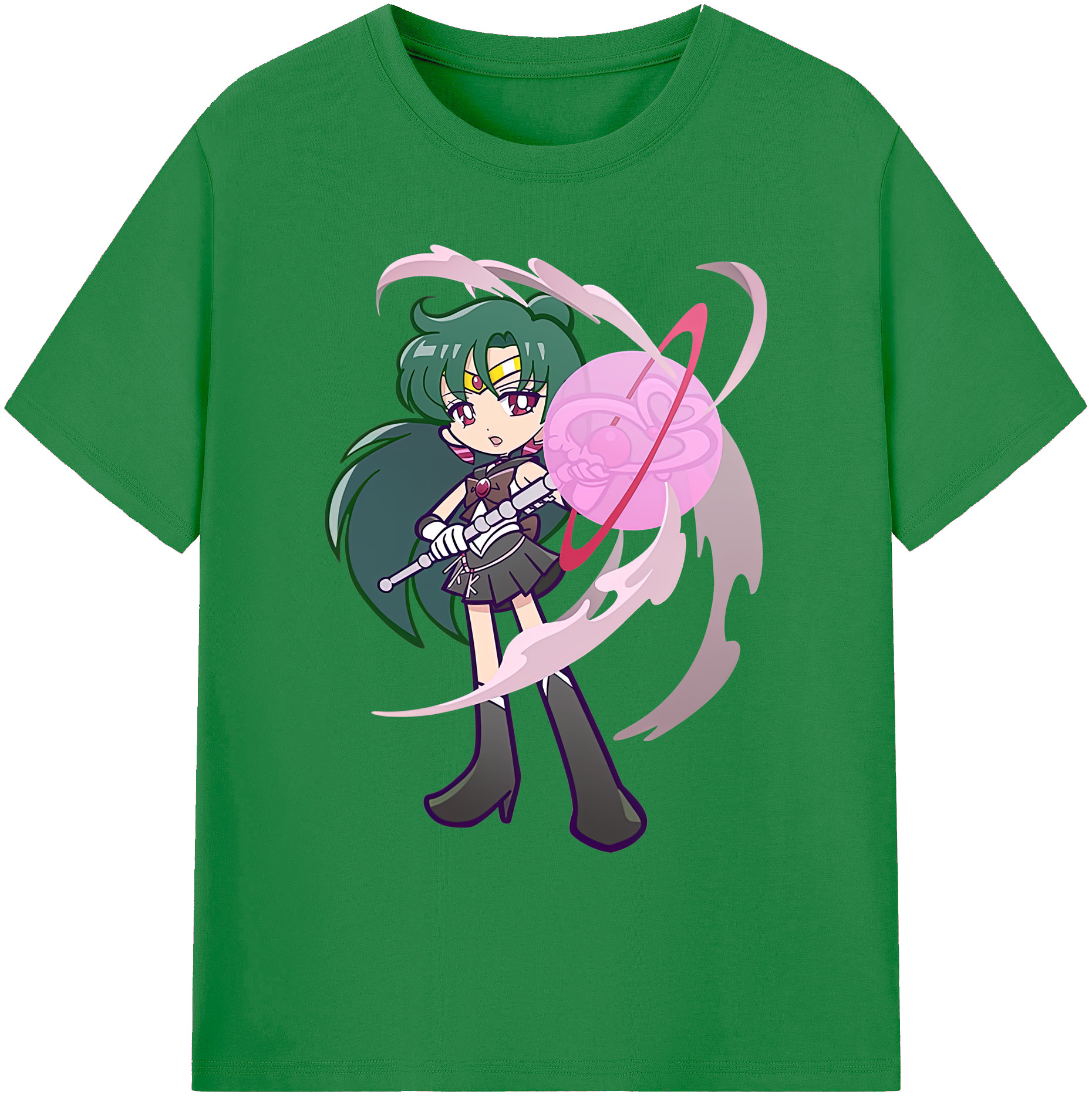 （画像用） 美少女戦士セーラームーン 冥王せつな Sailor Moon Meiou Setsuna 綿100％ メンズ半袖Tシャツ｜肌触りやわらか＆通気性