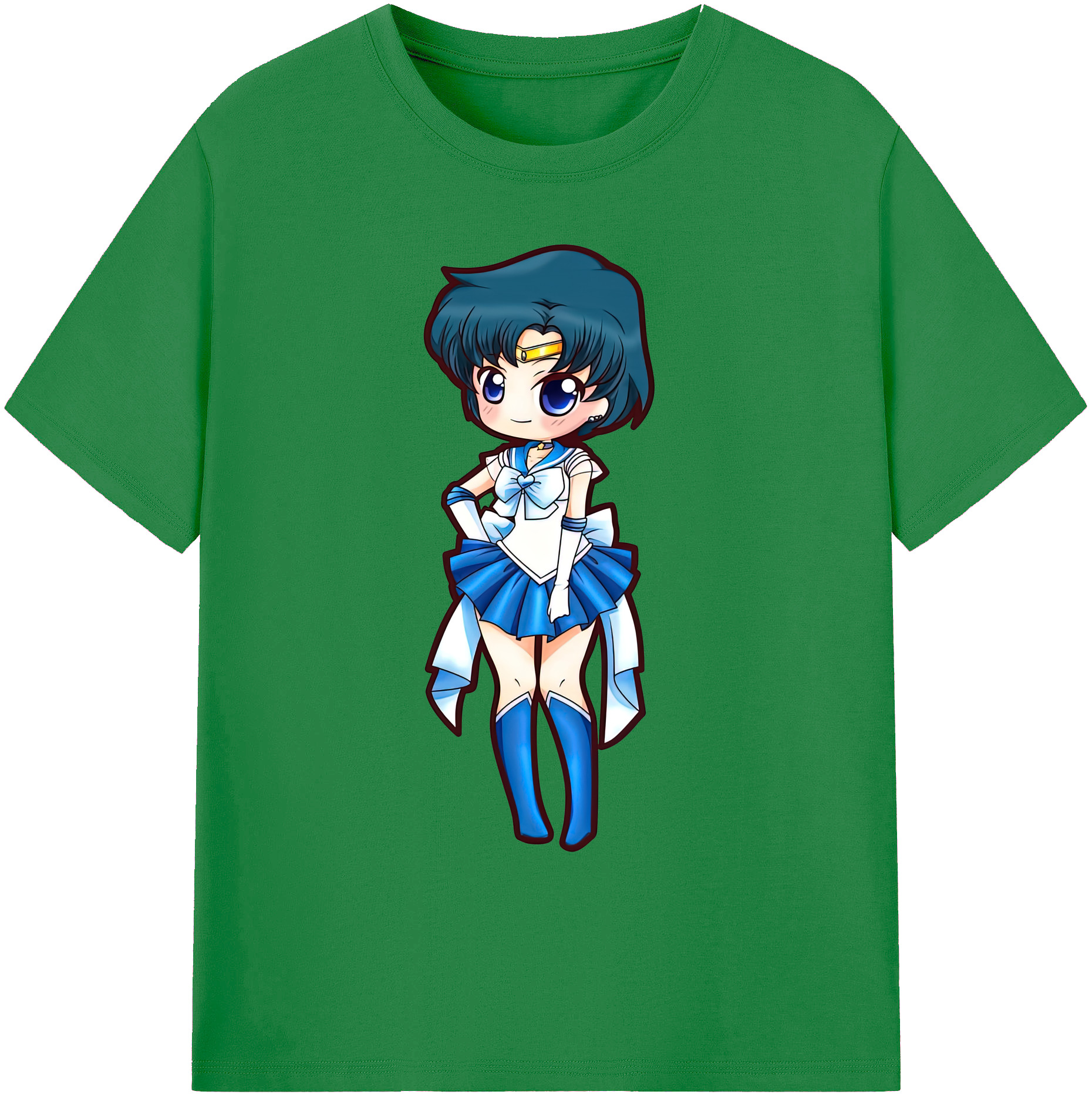 （画像用） 美少女戦士セーラームーン 水野 亜美 みずの あみ Sailor Moon Mizuno Ami 綿100％ メンズ半袖Tシャツ｜肌触りやわらか＆通気性