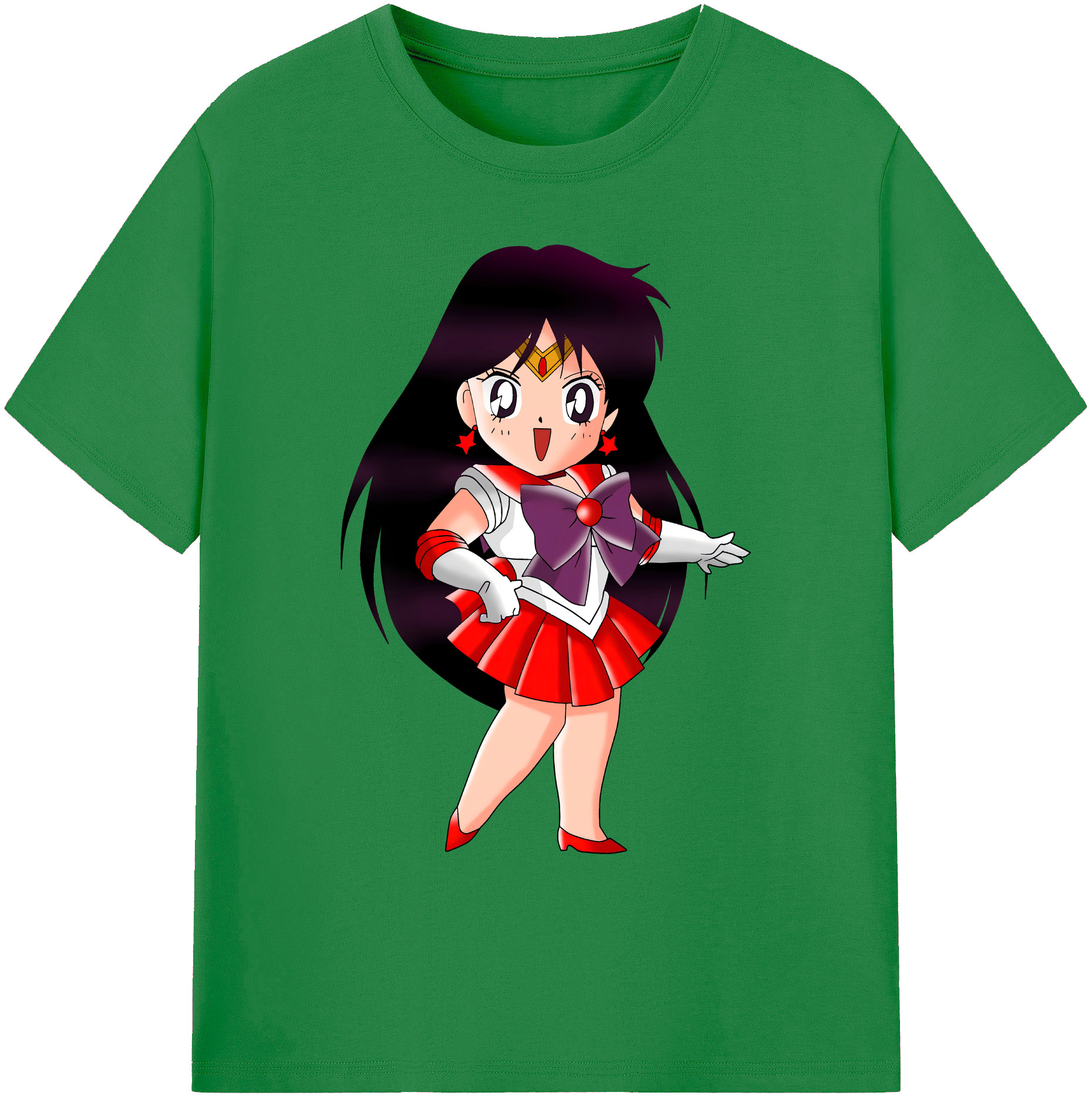（画像用） 美少女戦士セーラームーン 火野レイ ひの レイ Sailor Moon Hino Rei （セーラーマーズ,Sailor Mars） 綿100％ メンズ半袖Tシャツ｜肌触りやわらか＆通気性
