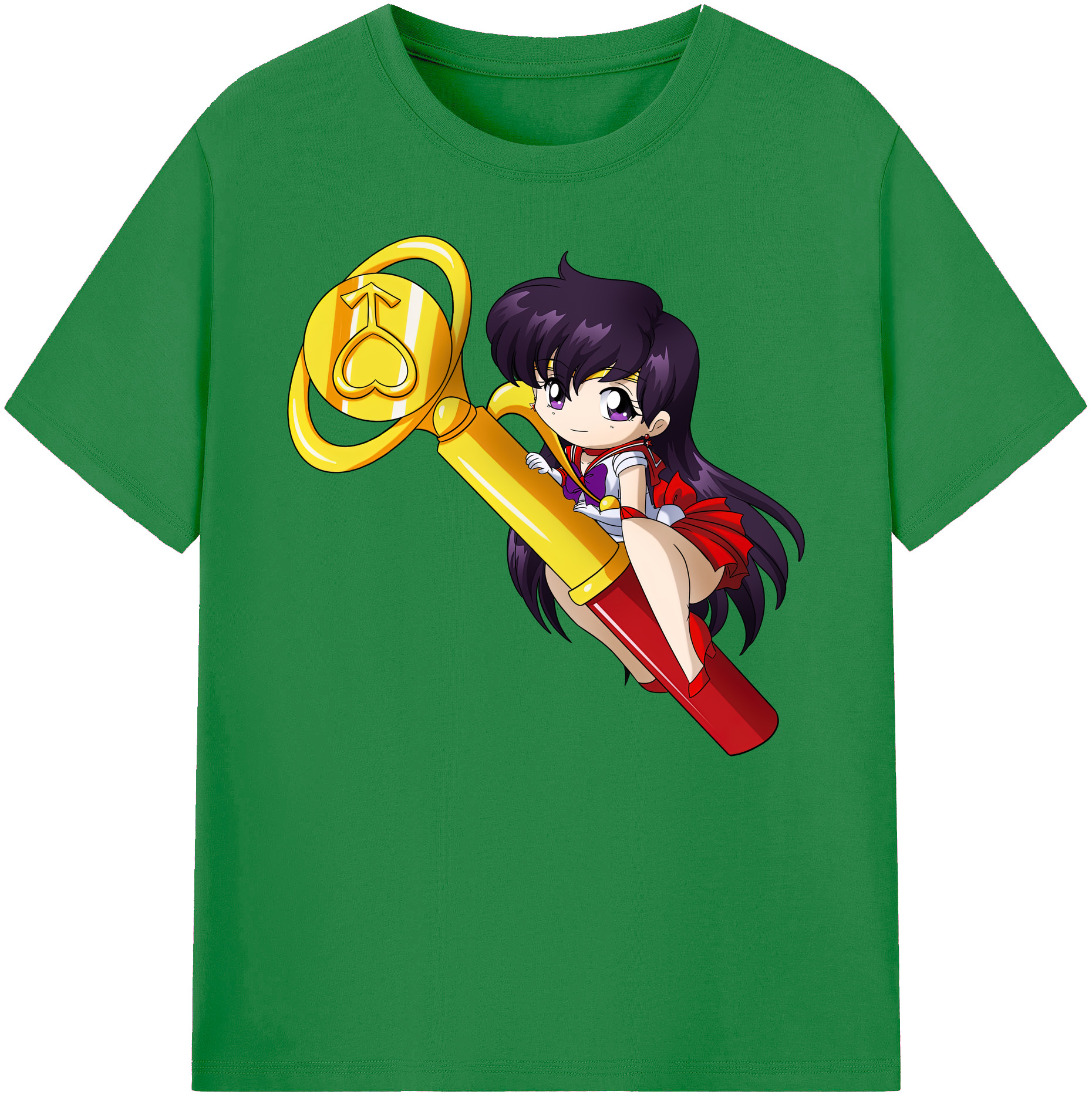 （画像用） 美少女戦士セーラームーン 火野レイ ひの レイ Sailor Moon Hino Rei （セーラーマーズ,Sailor Mars） 綿100％ メンズ半袖Tシャツ｜肌触りやわらか＆通気性
