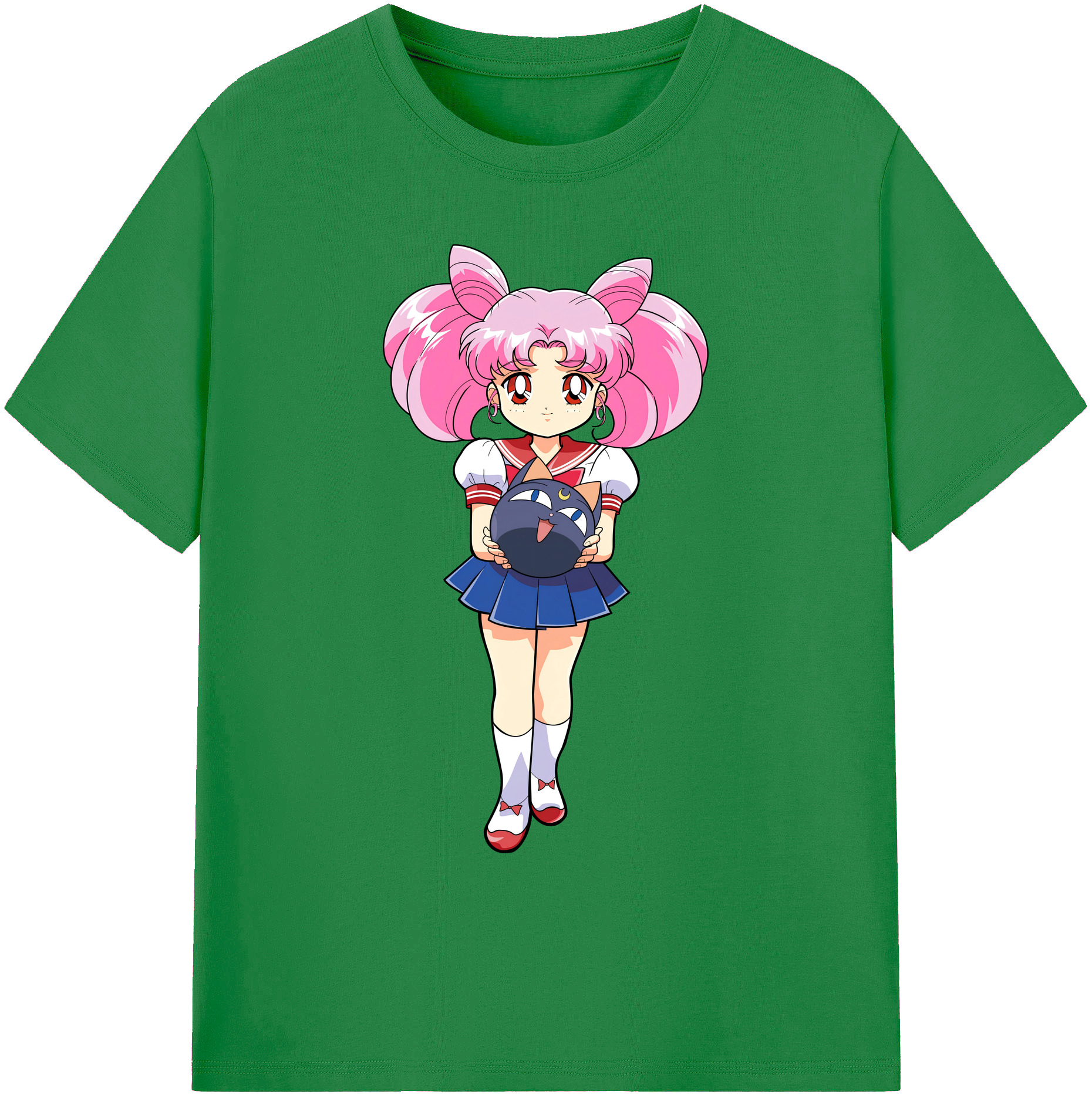 （画像用） 美少女戦士セーラームーン ちびうさ Sailor Moon Chibiusa Tsukino Usagi Small Lady Serenity 綿100％ メンズ半袖Tシャツ｜肌触りやわらか＆通気性