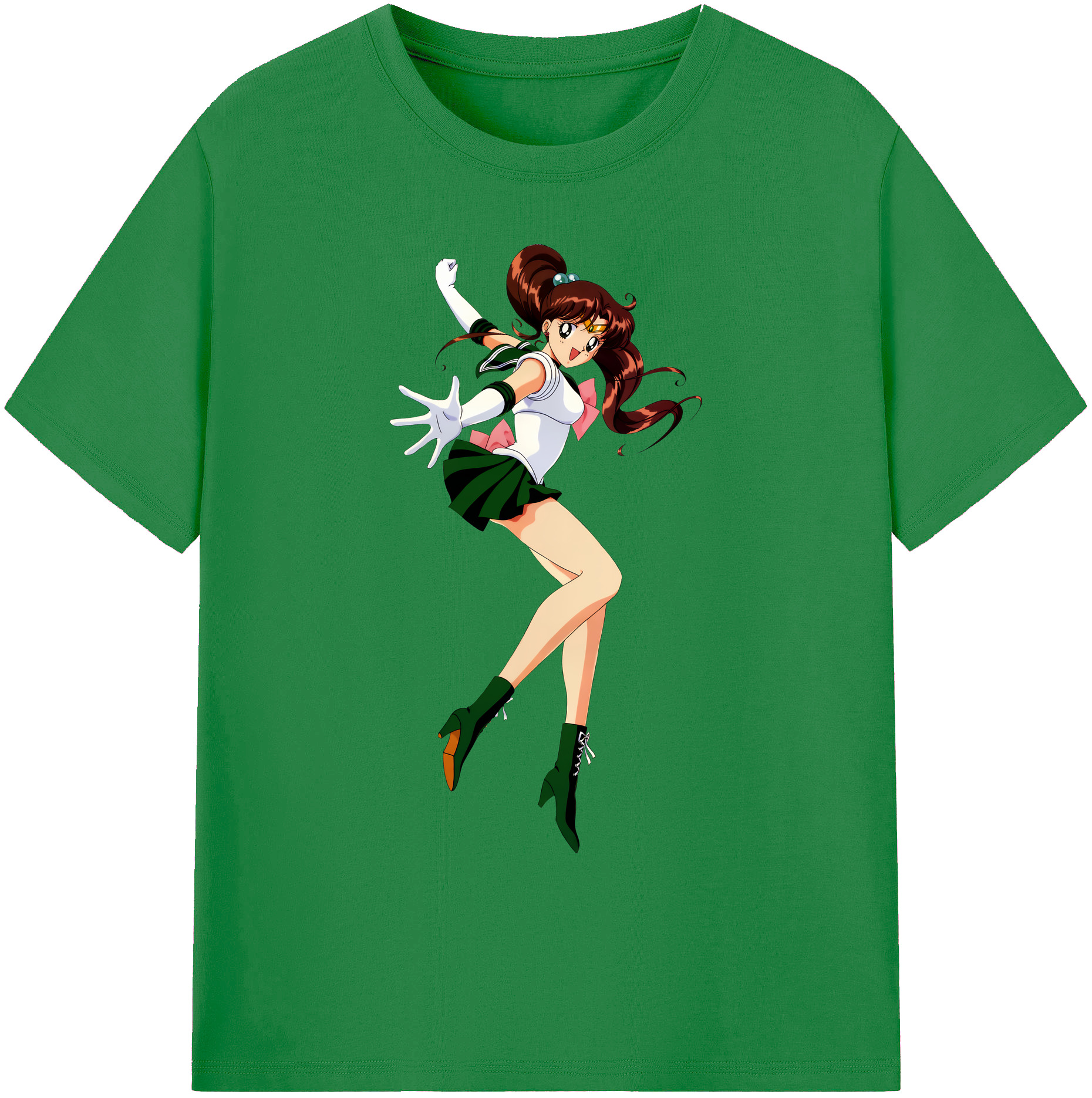 （画像用） 美少女戦士セーラームーン 木野 まこと きの まこと Sailor Moon Kino Makoto （セーラージュピター；Sailor Jupiter） 綿100％ メンズ半袖Tシャツ｜肌触りやわらか＆通気性