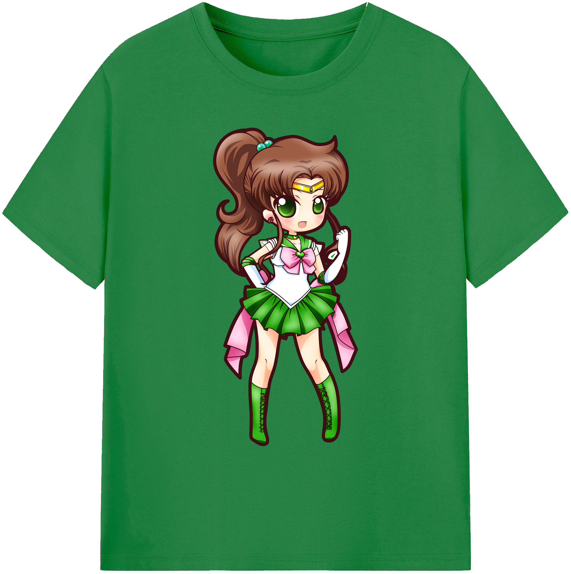 （画像用） 美少女戦士セーラームーン 木野 まこと きの まこと Sailor Moon Kino Makoto （セーラージュピター；Sailor Jupiter） 綿100％ メンズ半袖Tシャツ｜肌触りやわらか＆通気性