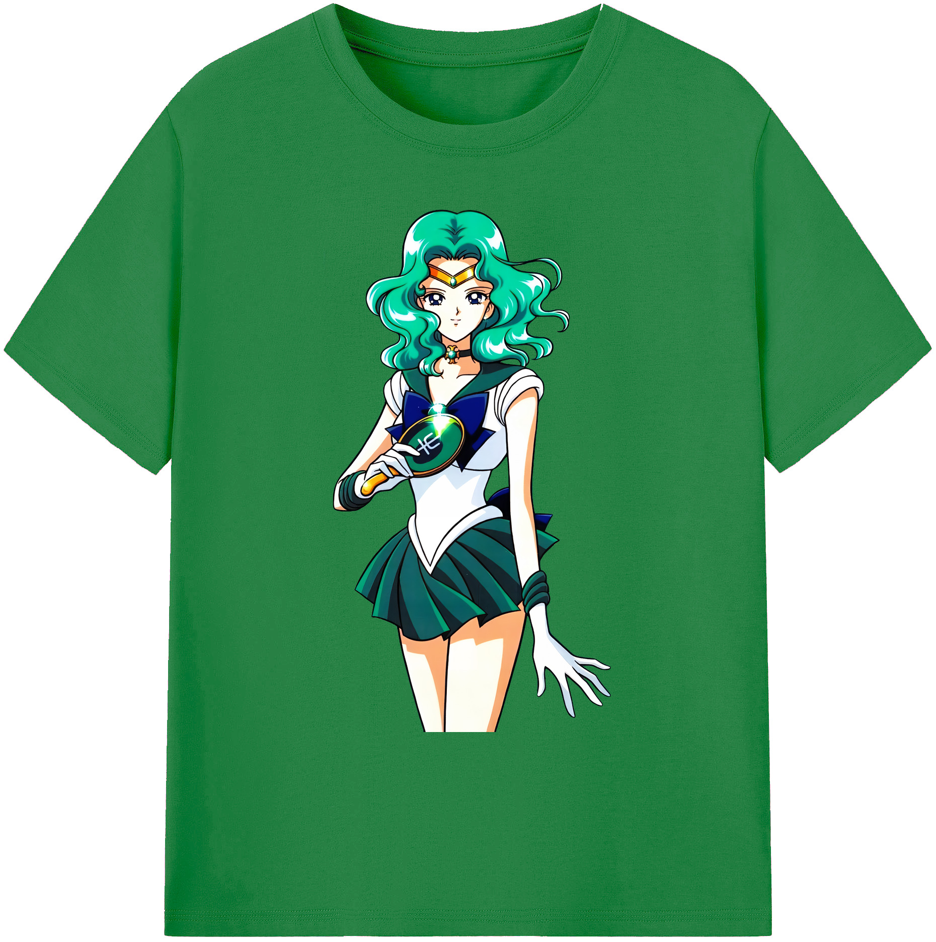 （画像用） 美少女戦士セーラームーン 海王 みちる（かいおう みちる） Sailor Moon Kaiou Michiru 綿100％ メンズ半袖Tシャツ｜肌触りやわらか＆通気性