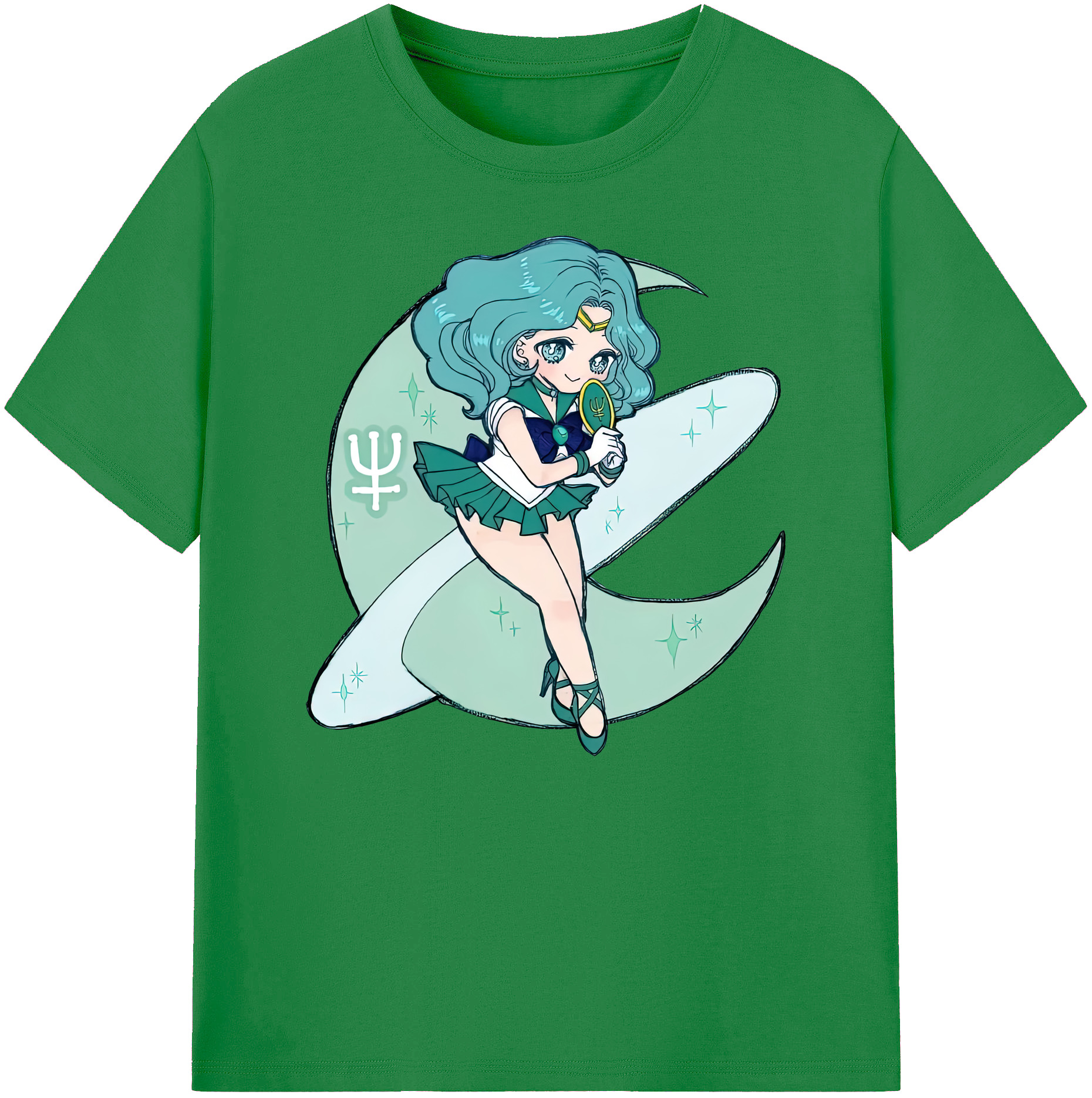（画像用） 美少女戦士セーラームーン 海王 みちる（かいおう みちる） Sailor Moon Kaiou Michiru 綿100％ メンズ半袖Tシャツ｜肌触りやわらか＆通気性