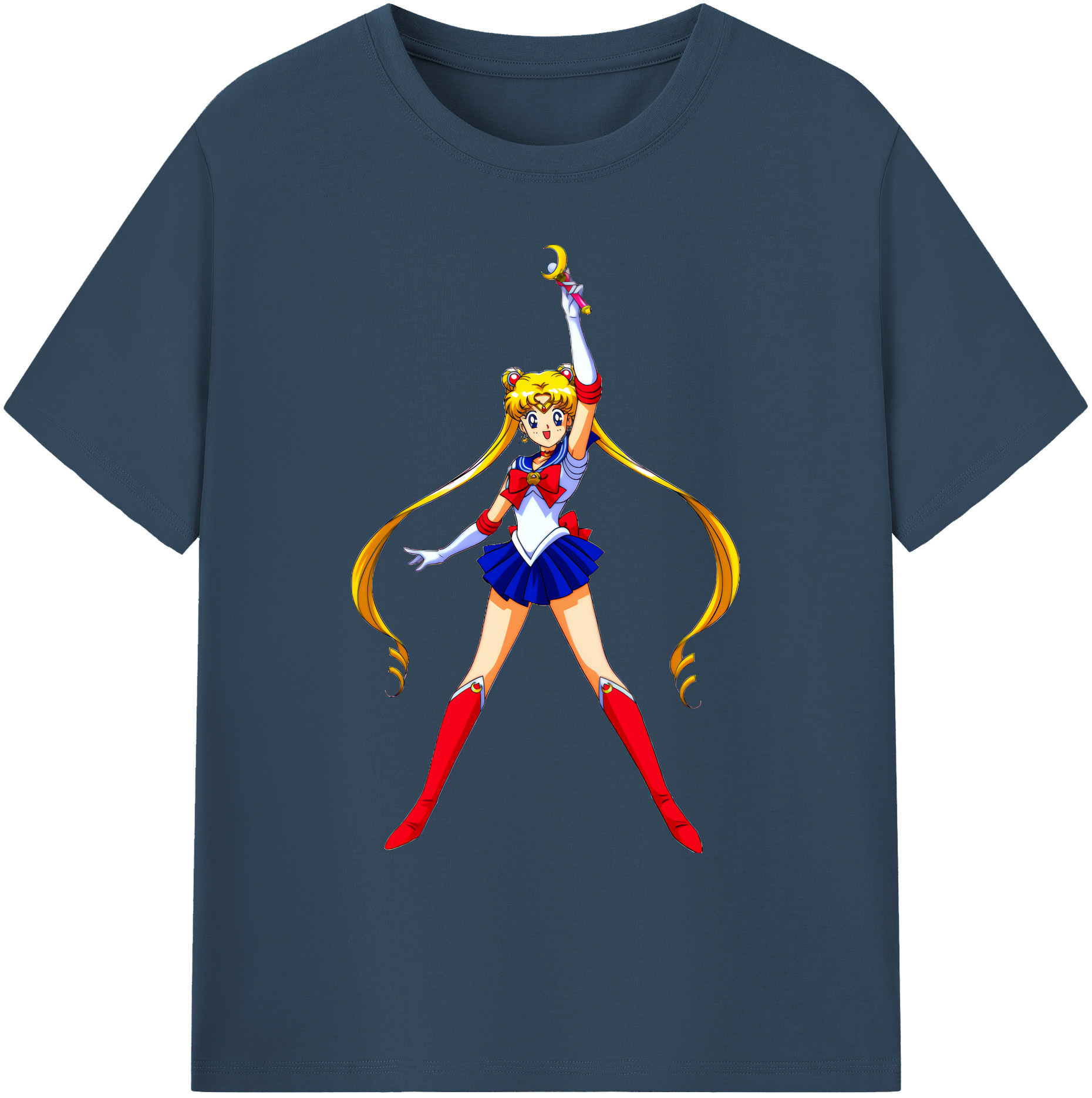 （画像用） 美少女戦士セーラームーン 月野 うさぎ つきの うさぎ Sailor Moon Tsukino Usagi 綿100％ メンズ半袖Tシャツ｜肌触りやわらか＆通気性