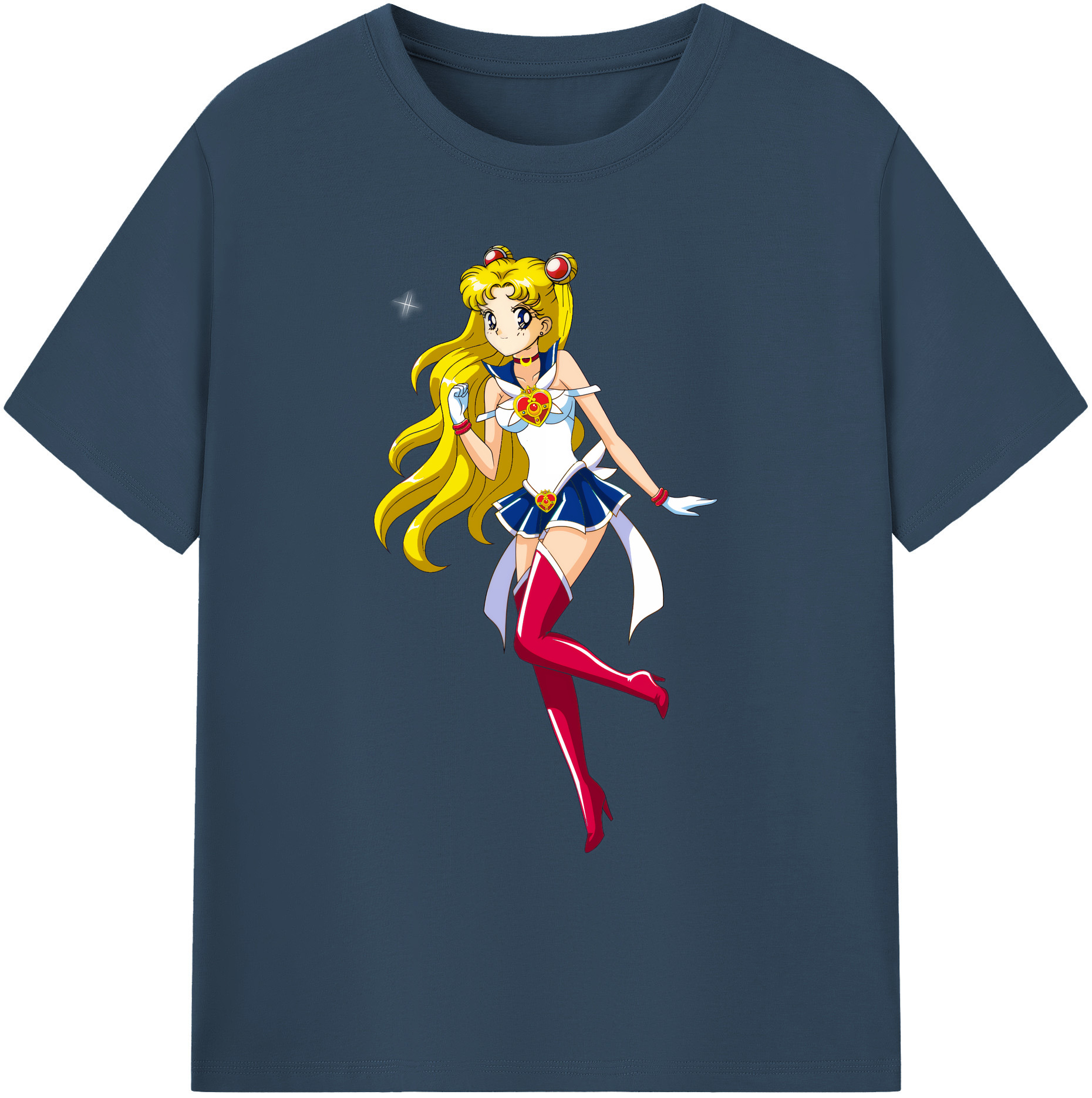 （画像用） 美少女戦士セーラームーン 月野 うさぎ つきの うさぎ Sailor Moon Tsukino Usagi 綿100％ メンズ半袖Tシャツ｜肌触りやわらか＆通気性
