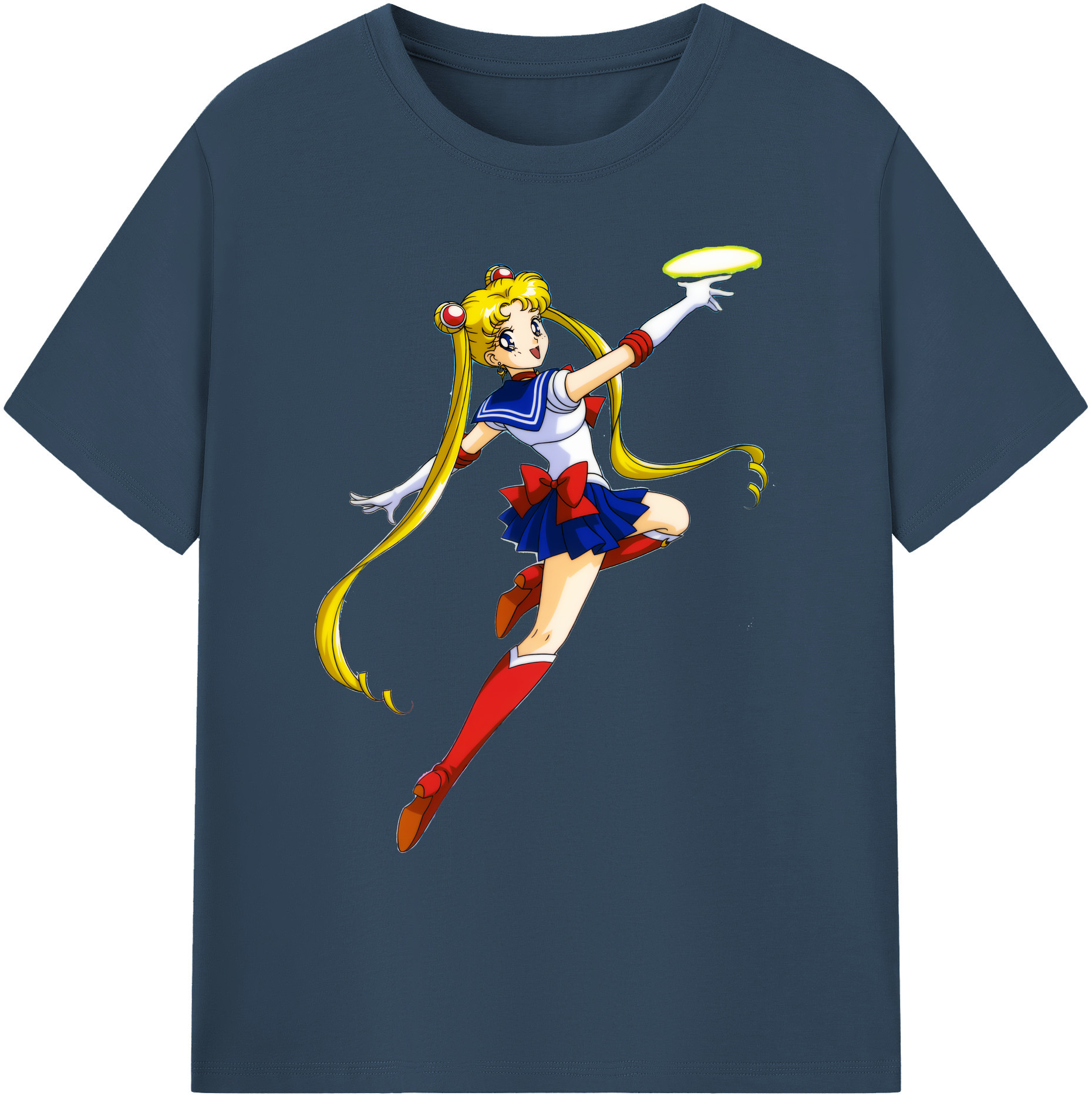 （画像用） 美少女戦士セーラームーン 月野 うさぎ つきの うさぎ Sailor Moon Tsukino Usagi 綿100％ メンズ半袖Tシャツ｜肌触りやわらか＆通気性