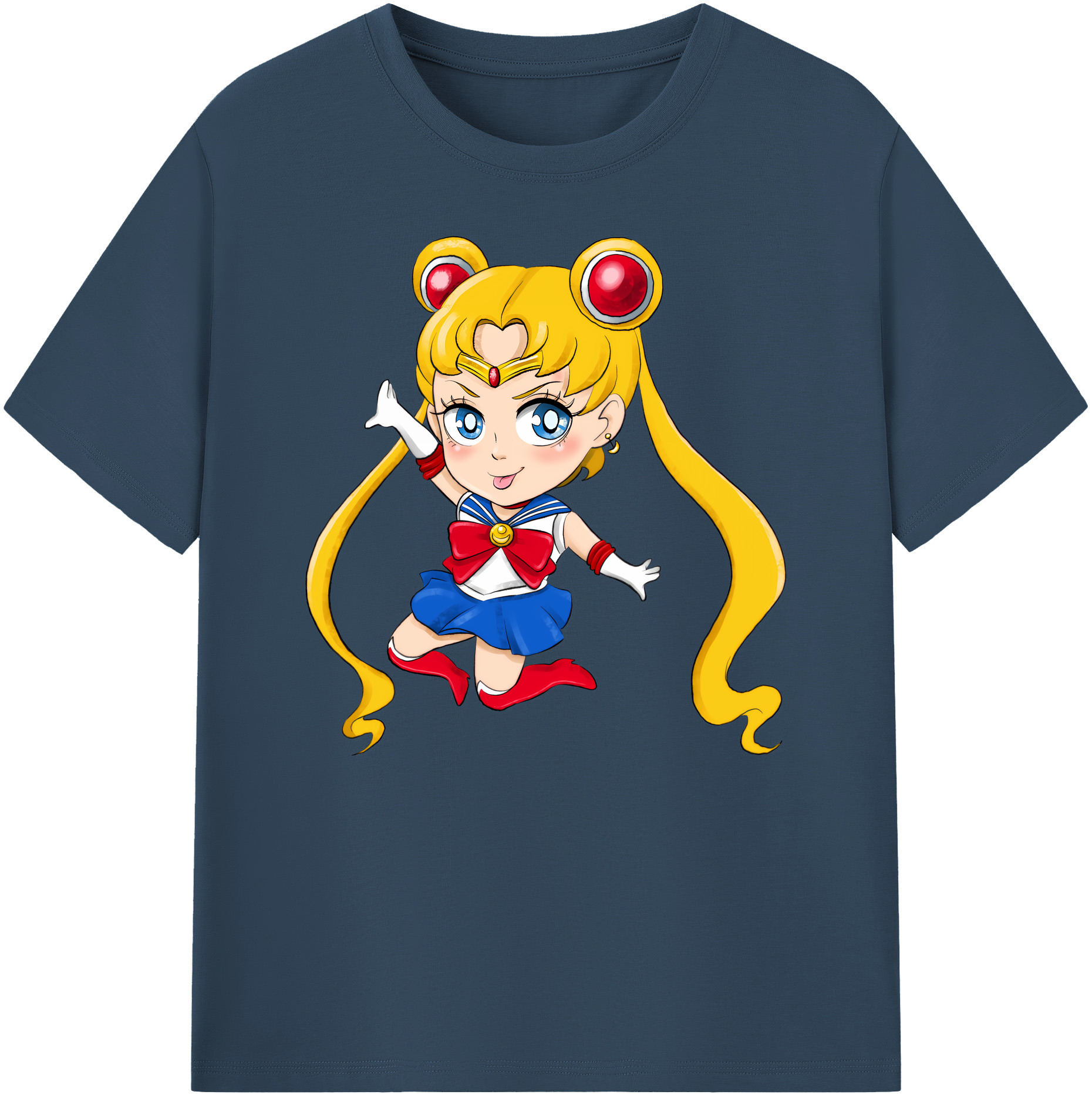 （画像用） 美少女戦士セーラームーン 月野 うさぎ つきの うさぎ Sailor Moon Tsukino Usagi 綿100％ メンズ半袖Tシャツ｜肌触りやわらか＆通気性