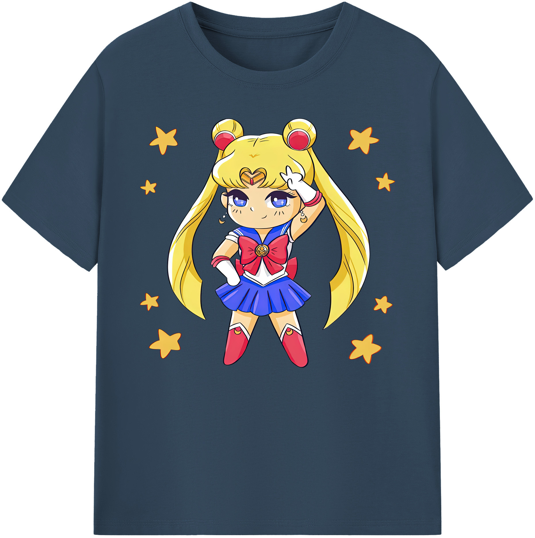 （画像用） 美少女戦士セーラームーン 月野 うさぎ つきの うさぎ Sailor Moon Tsukino Usagi 綿100％ メンズ半袖Tシャツ｜肌触りやわらか＆通気性