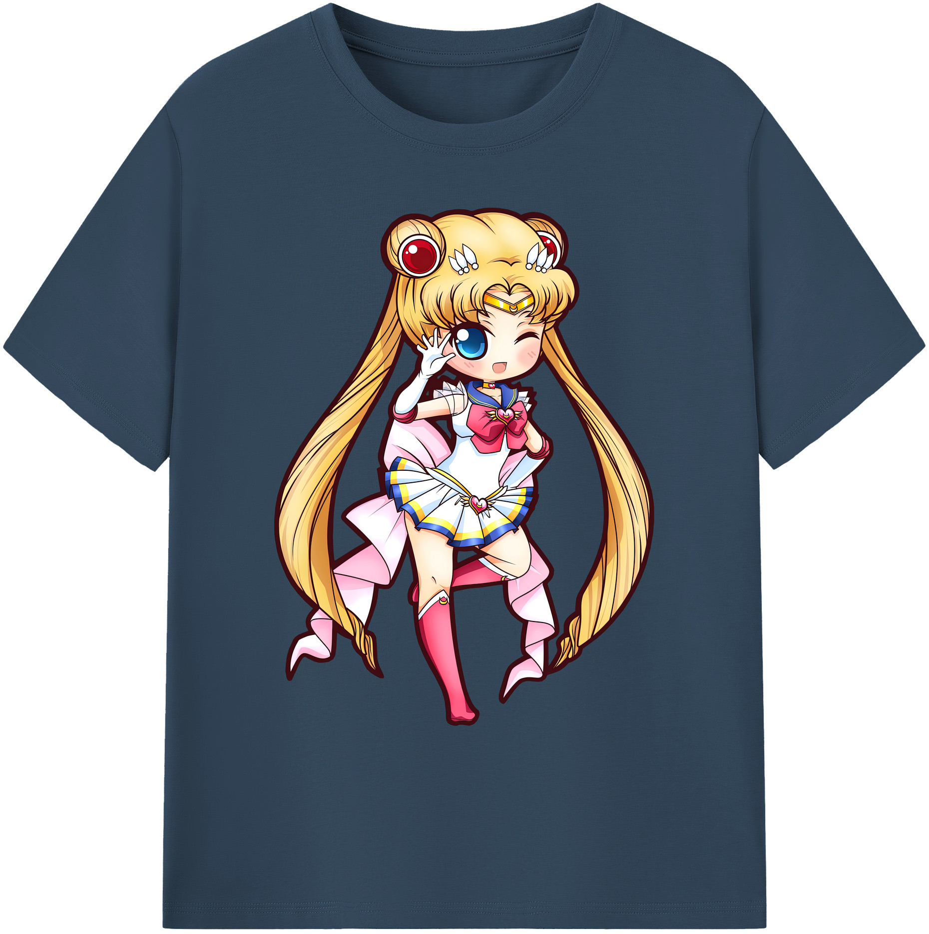 （画像用） 美少女戦士セーラームーン 月野 うさぎ つきの うさぎ Sailor Moon Tsukino Usagi 綿100％ メンズ半袖Tシャツ｜肌触りやわらか＆通気性